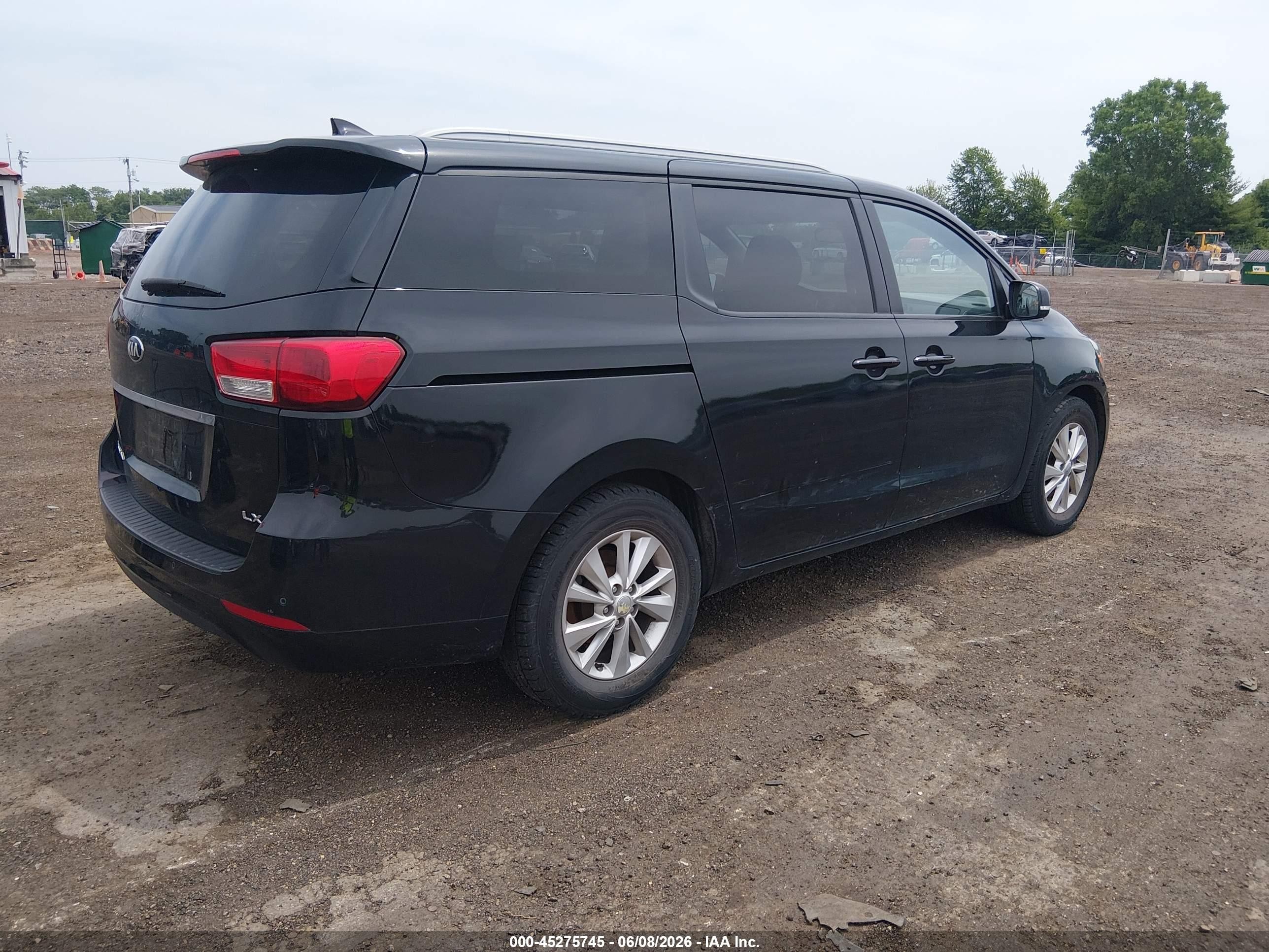 2015 Kia Sedona Lx Black vin: KNDMB5C10F6024088