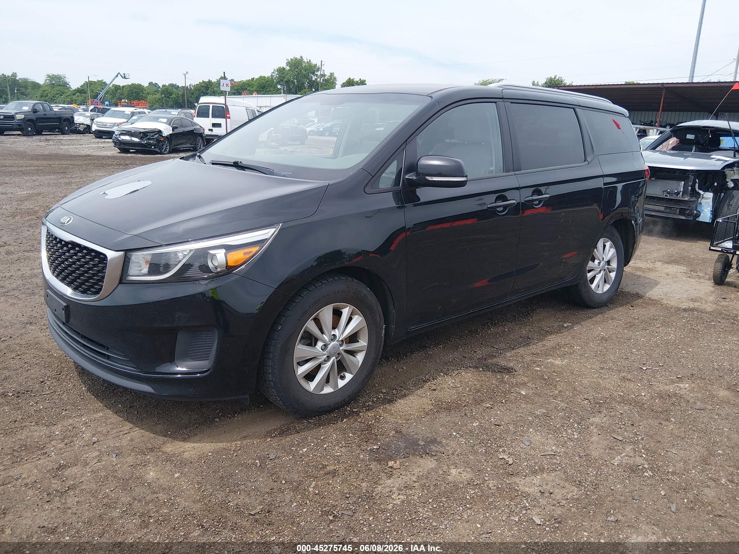 2015 Kia Sedona Lx Black vin: KNDMB5C10F6024088