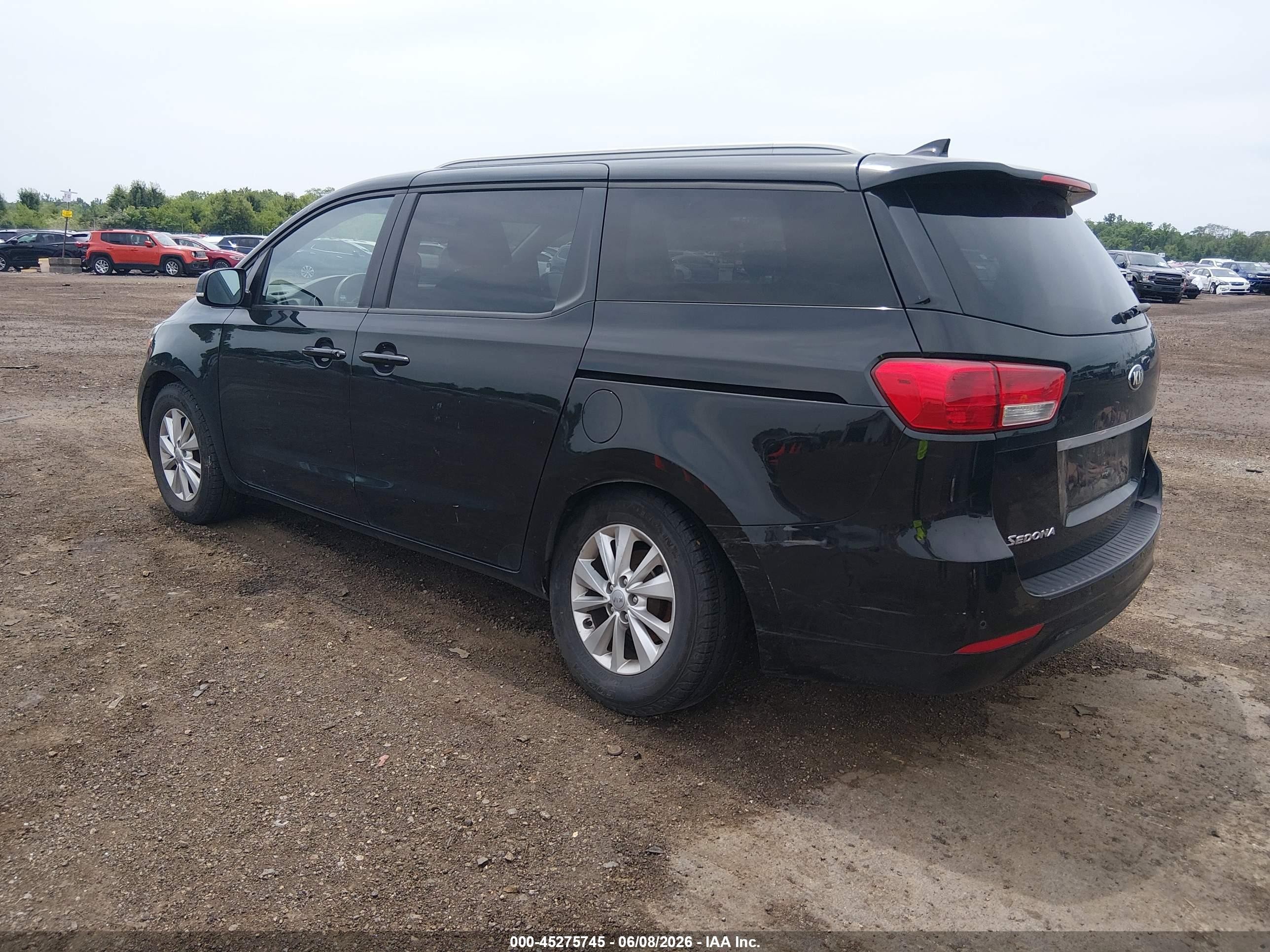 2015 Kia Sedona Lx Black vin: KNDMB5C10F6024088