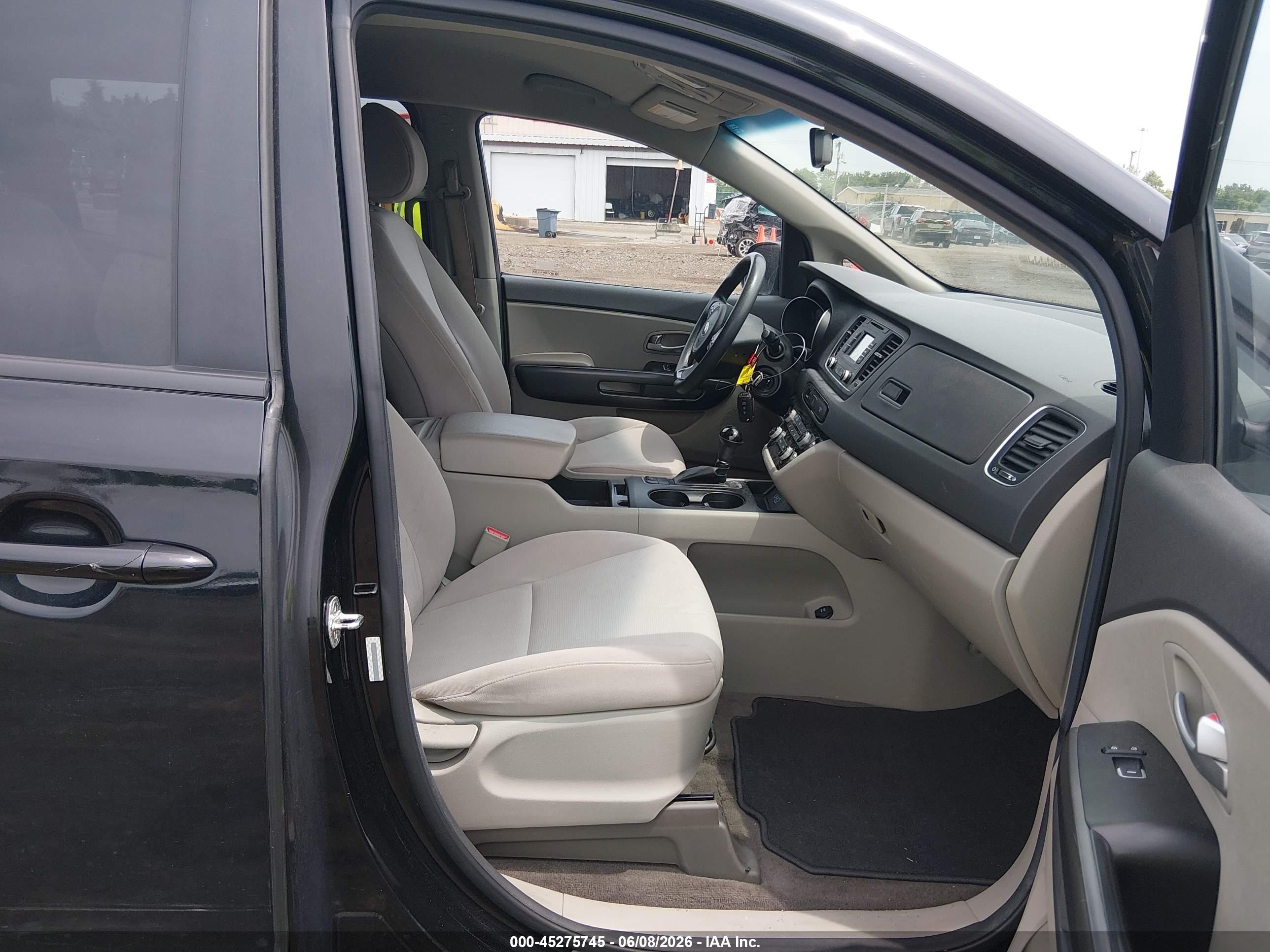 2015 Kia Sedona Lx Black vin: KNDMB5C10F6024088