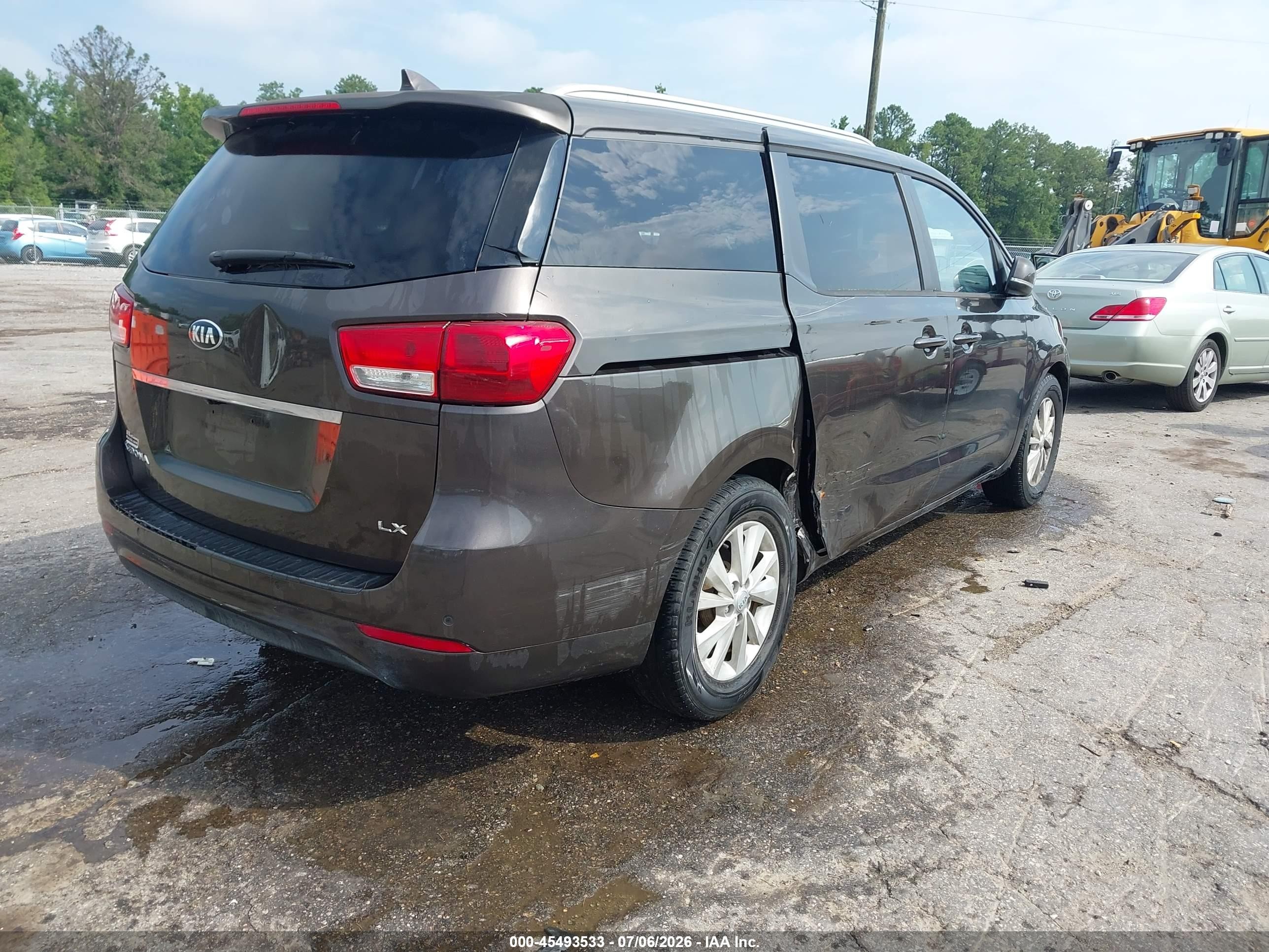 2015 Kia Sedona Lx Brown vin: KNDMB5C10F6038704