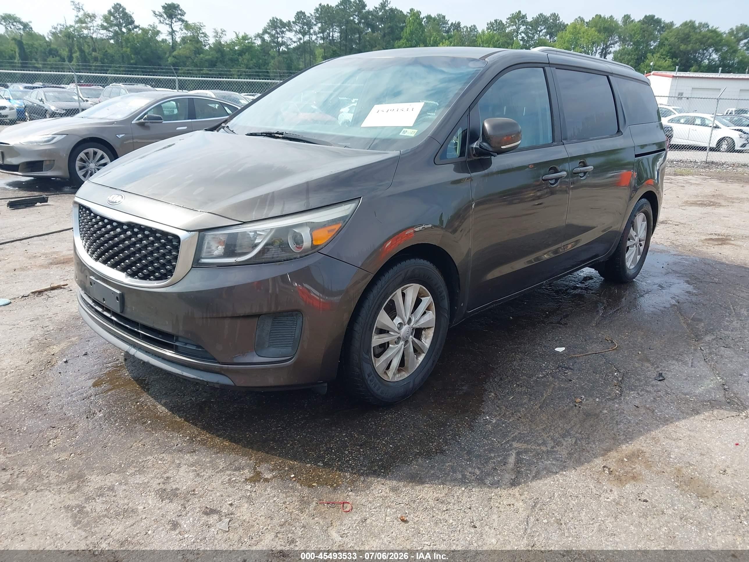 2015 Kia Sedona Lx Brown vin: KNDMB5C10F6038704