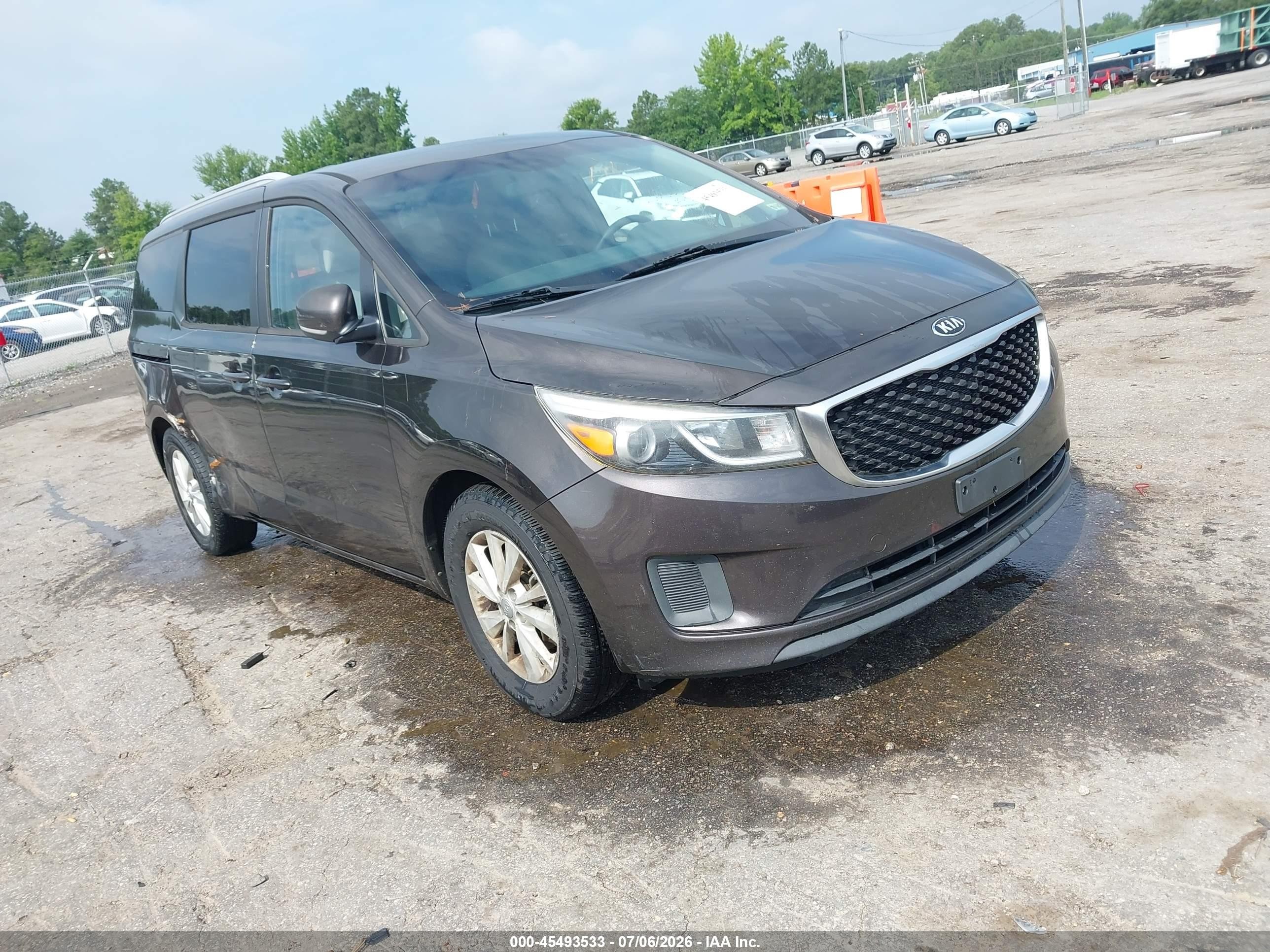 2015 Kia Sedona Lx Brown vin: KNDMB5C10F6038704
