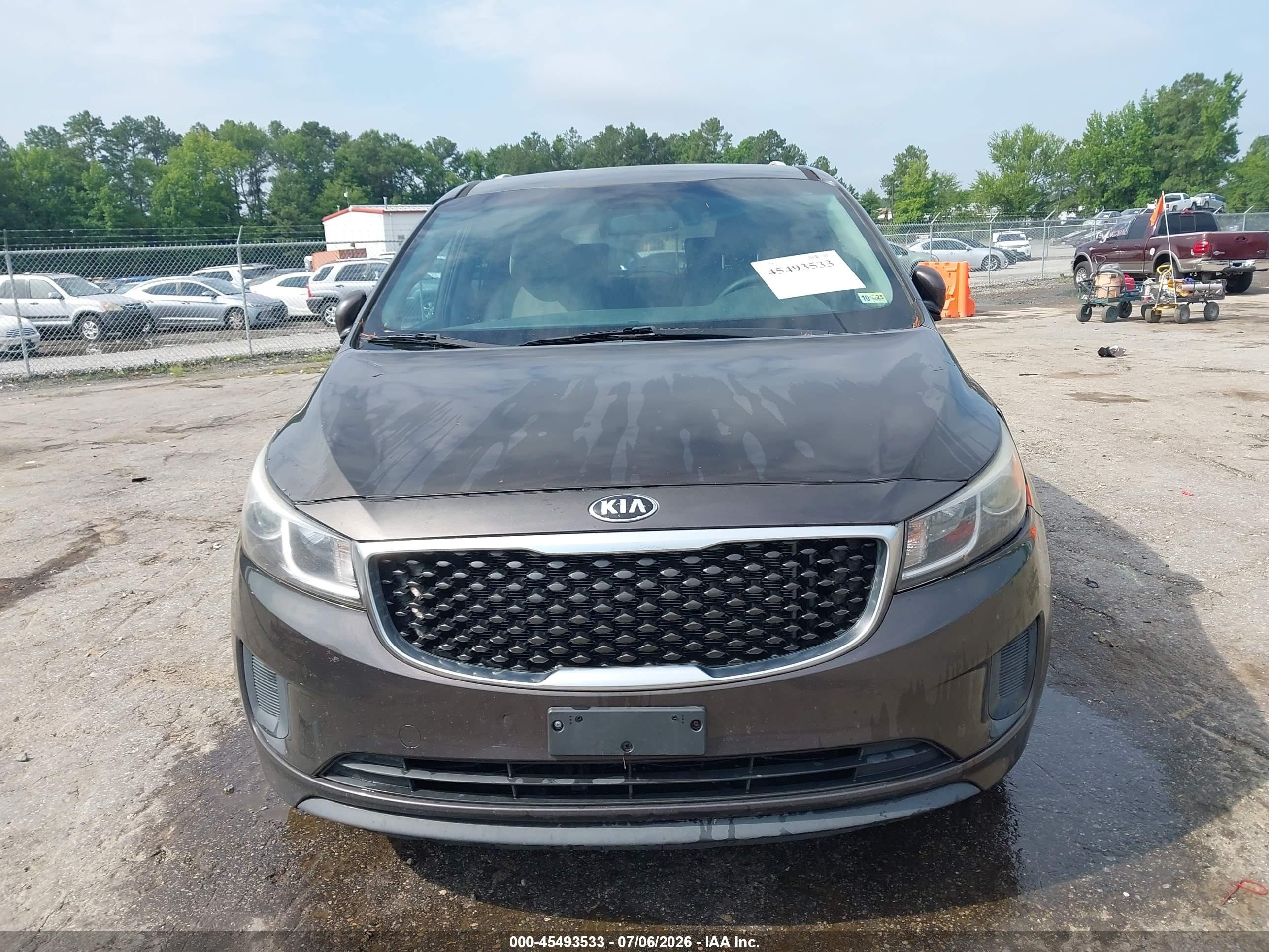 2015 Kia Sedona Lx Brown vin: KNDMB5C10F6038704