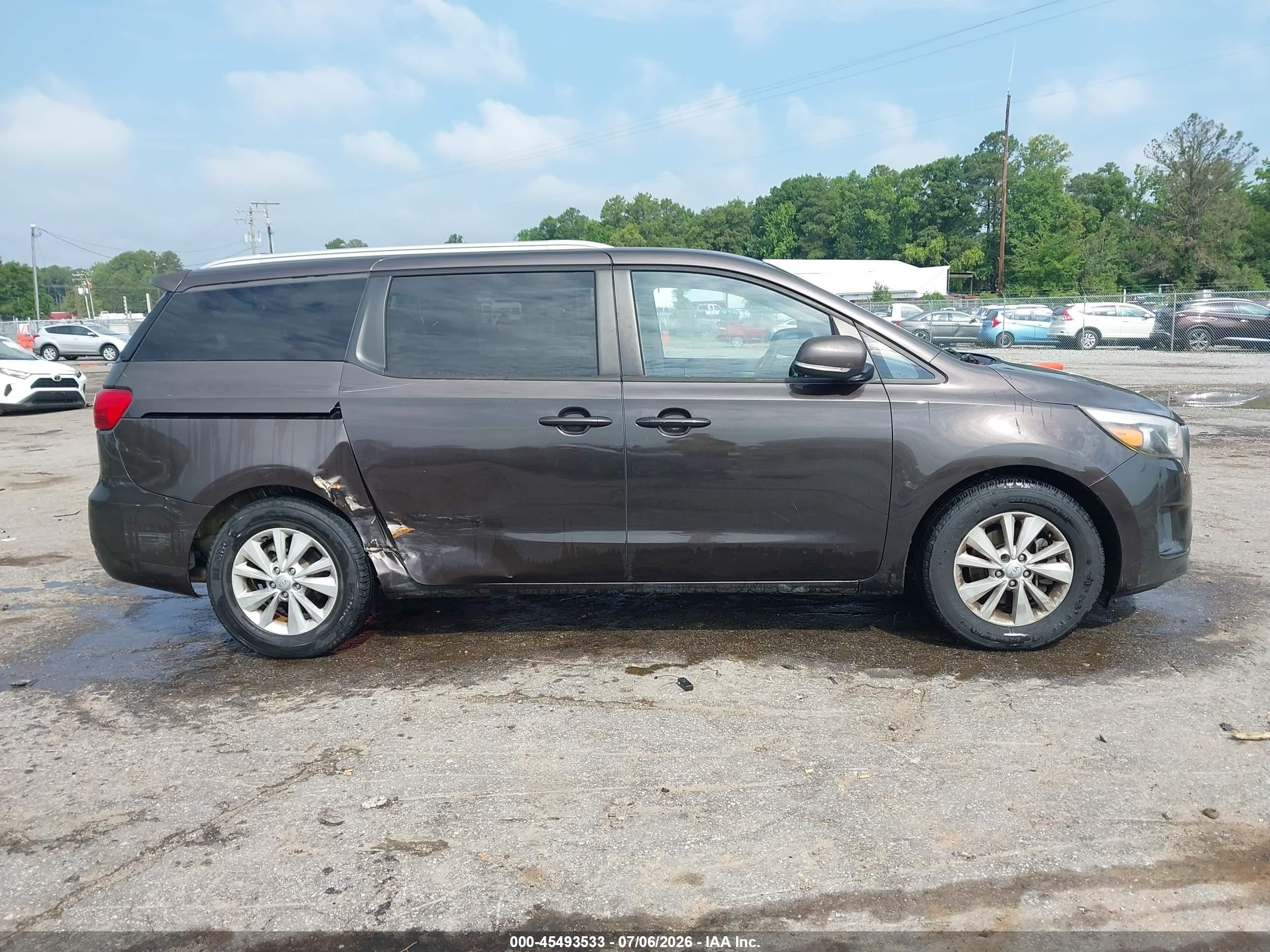 2015 Kia Sedona Lx Brown vin: KNDMB5C10F6038704