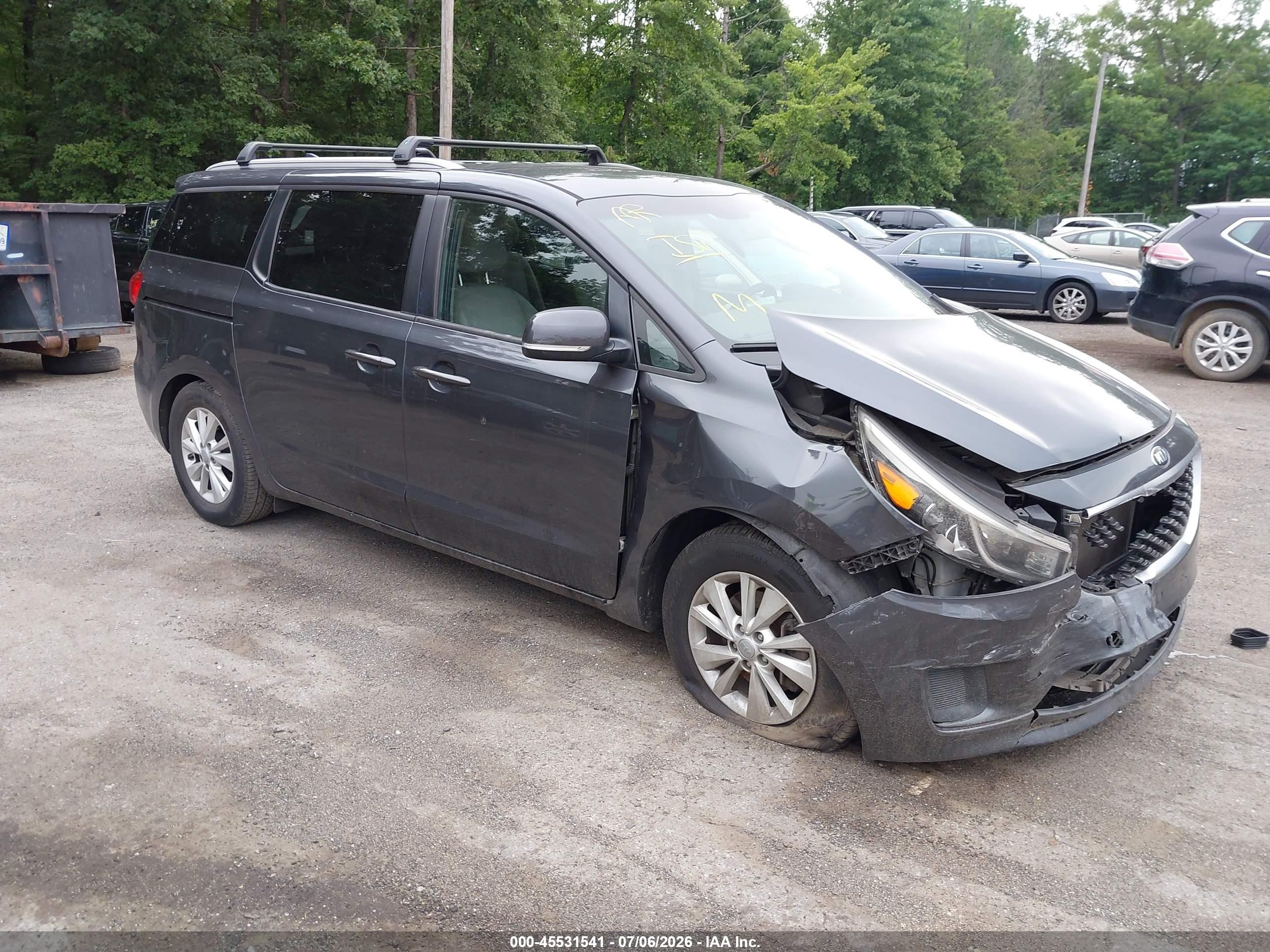 2015 Kia Sedona Lx Gray vin: KNDMB5C10F6069290