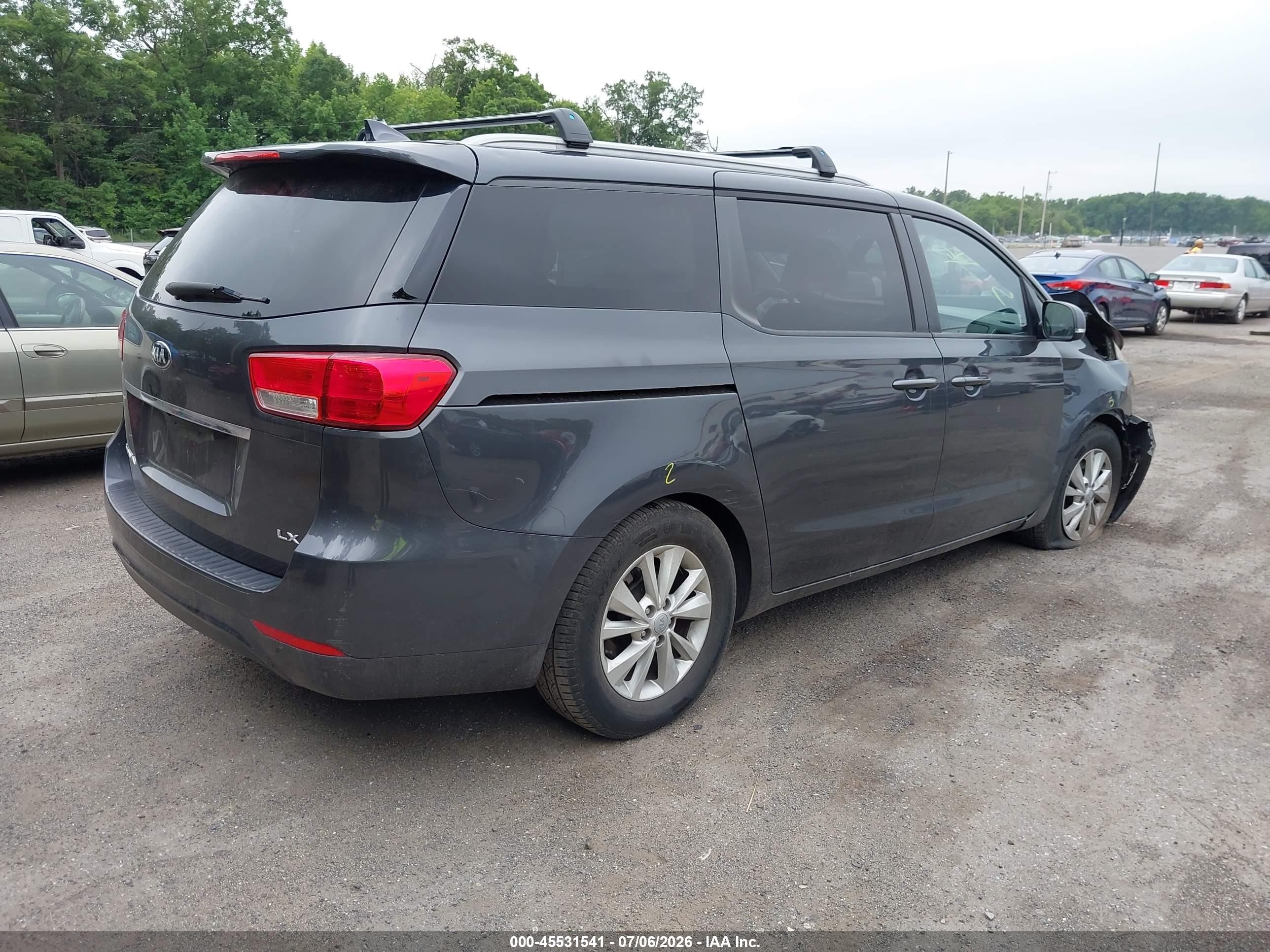 2015 Kia Sedona Lx Gray vin: KNDMB5C10F6069290