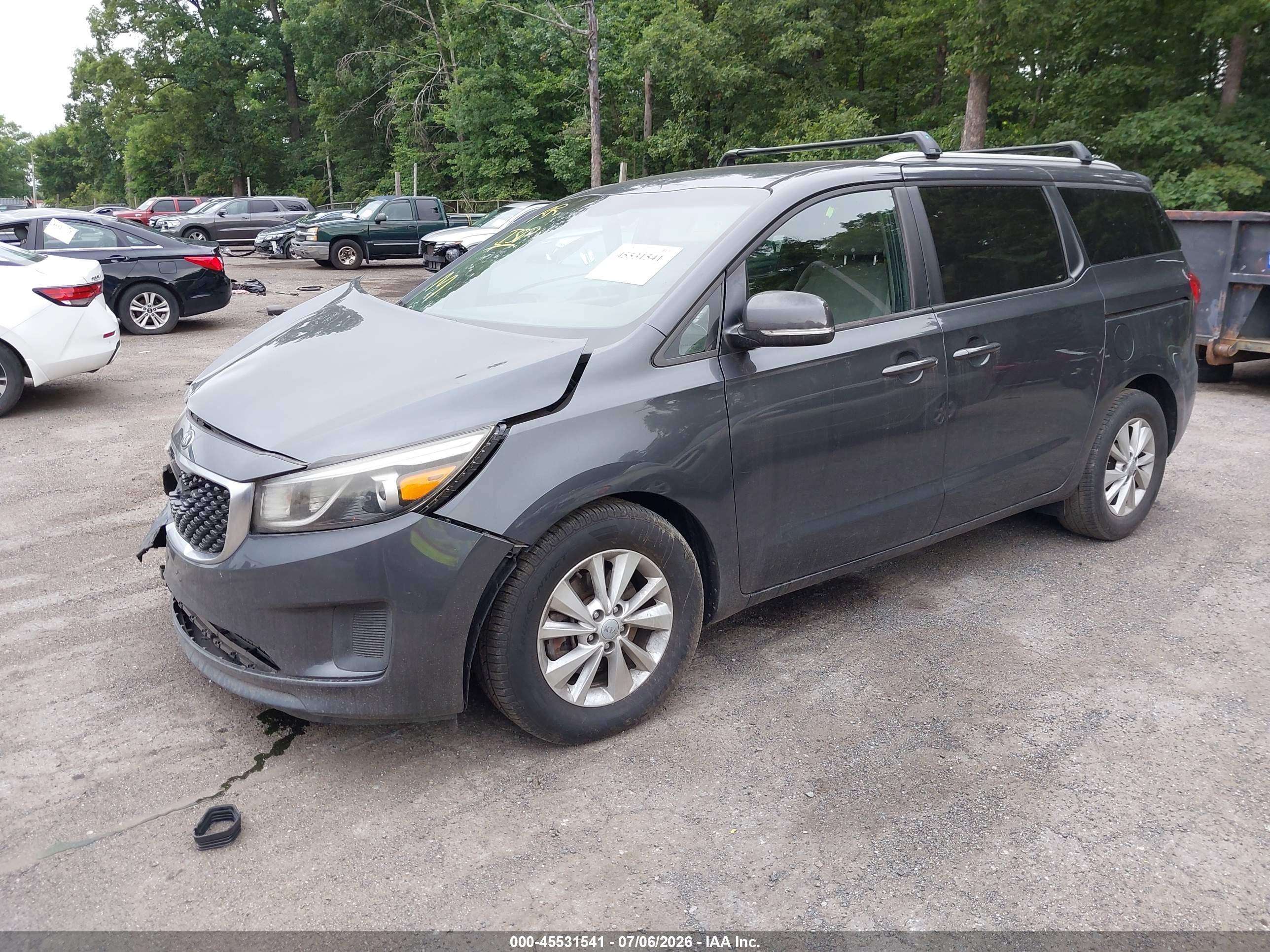 2015 Kia Sedona Lx Gray vin: KNDMB5C10F6069290