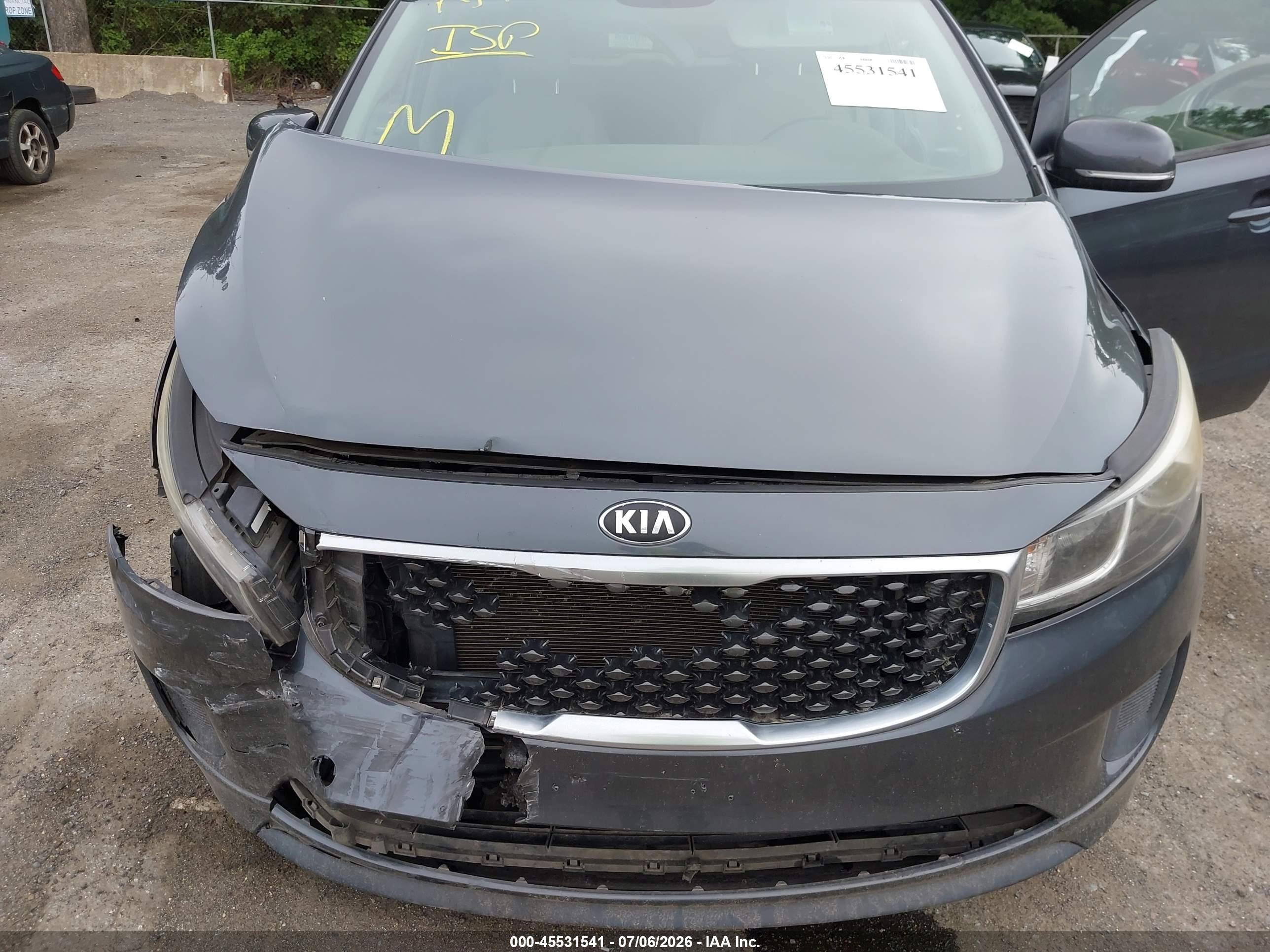 2015 Kia Sedona Lx Gray vin: KNDMB5C10F6069290