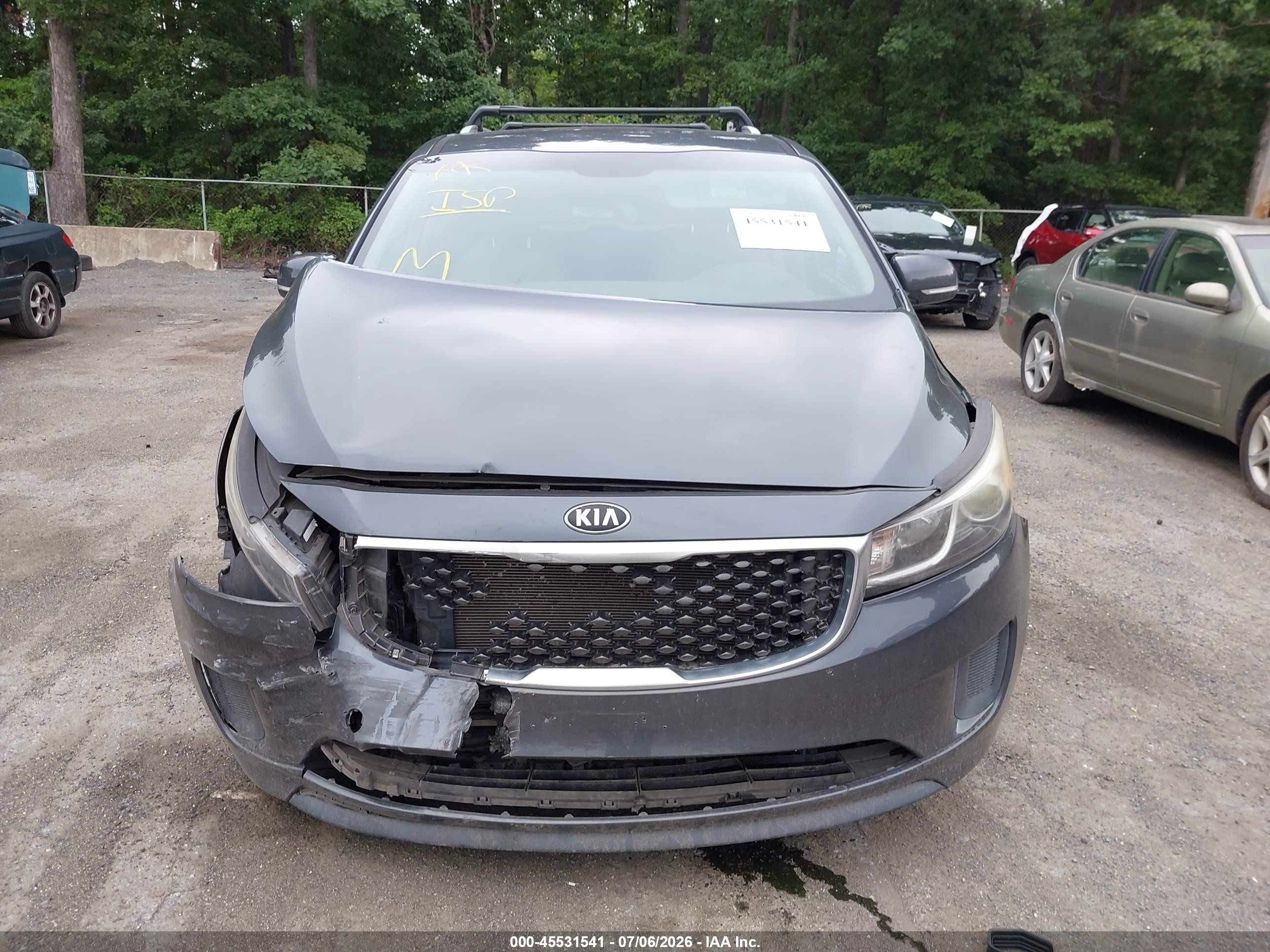 2015 Kia Sedona Lx Gray vin: KNDMB5C10F6069290