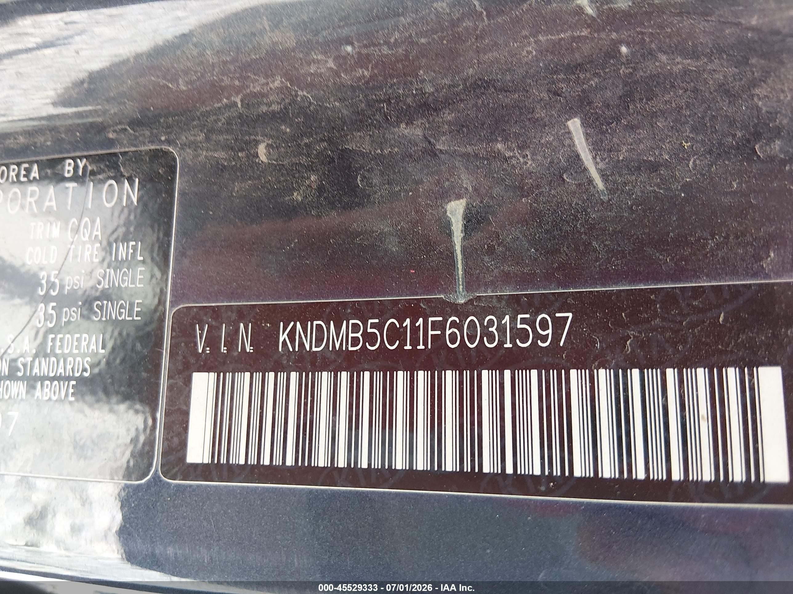 2015 Kia Sedona Lx Dark Blue vin: KNDMB5C11F6031597