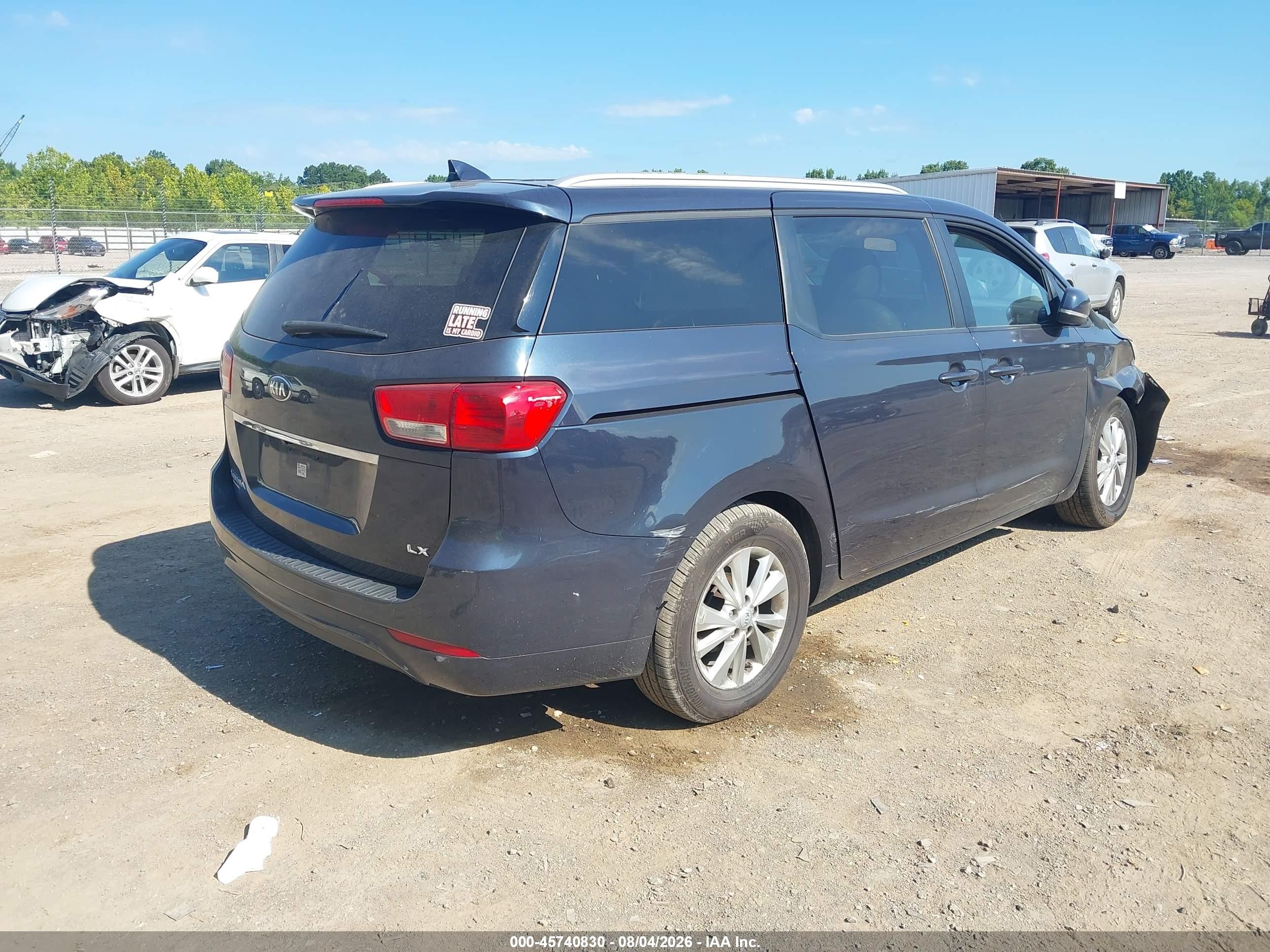 2015 Kia Sedona Lx Синий vin: KNDMB5C11F6075437