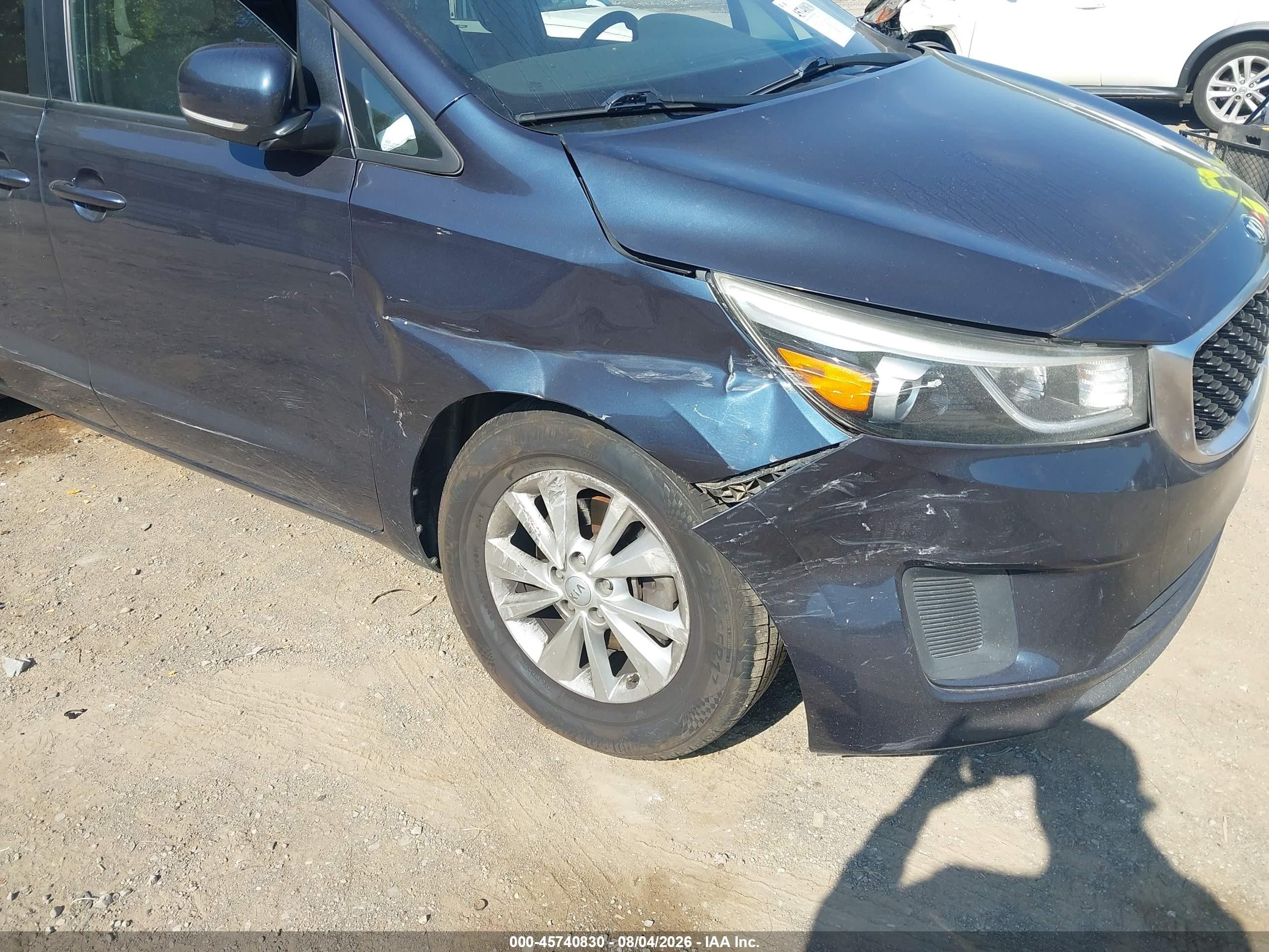 2015 Kia Sedona Lx Синий vin: KNDMB5C11F6075437