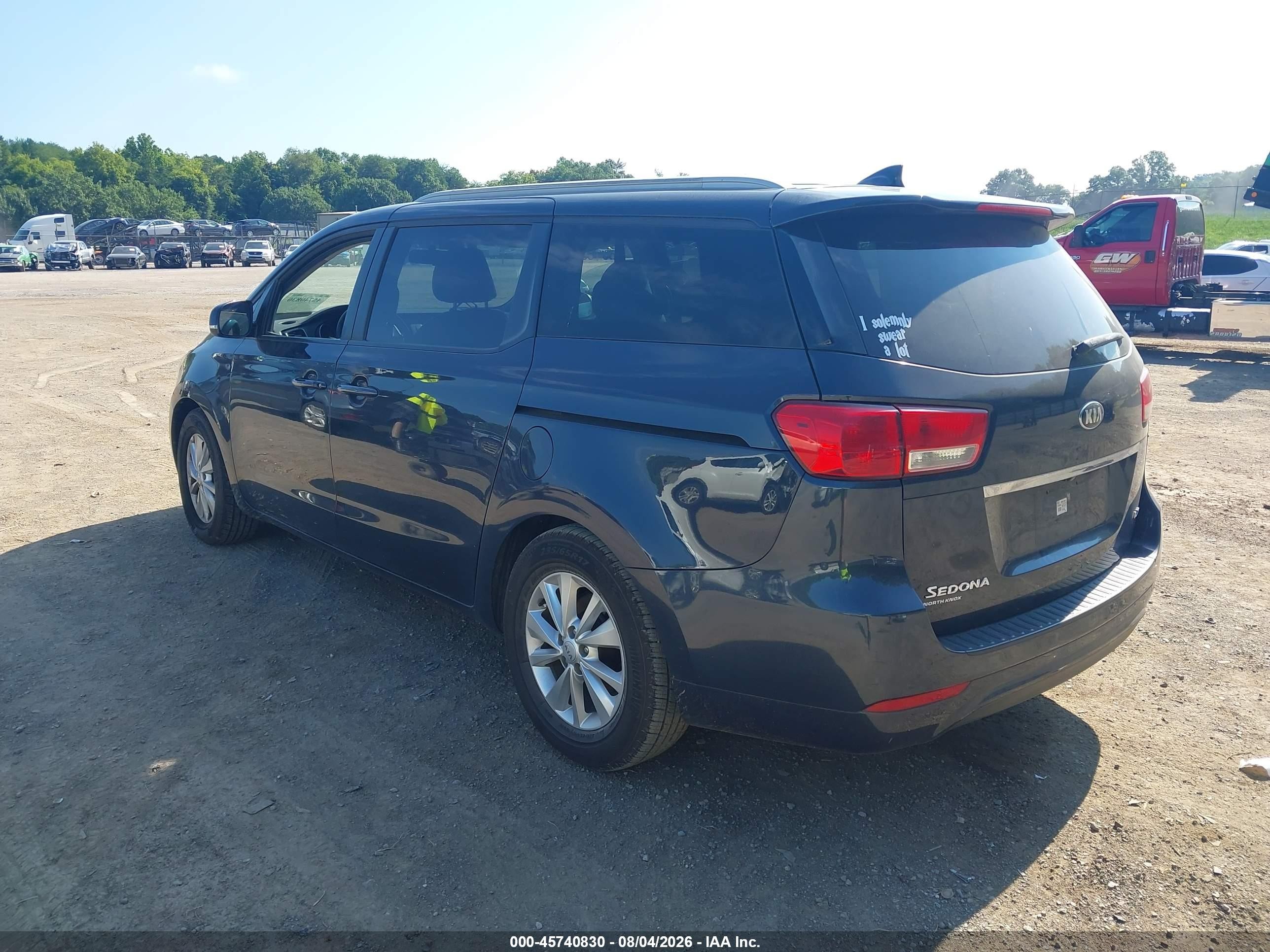 2015 Kia Sedona Lx Синий vin: KNDMB5C11F6075437