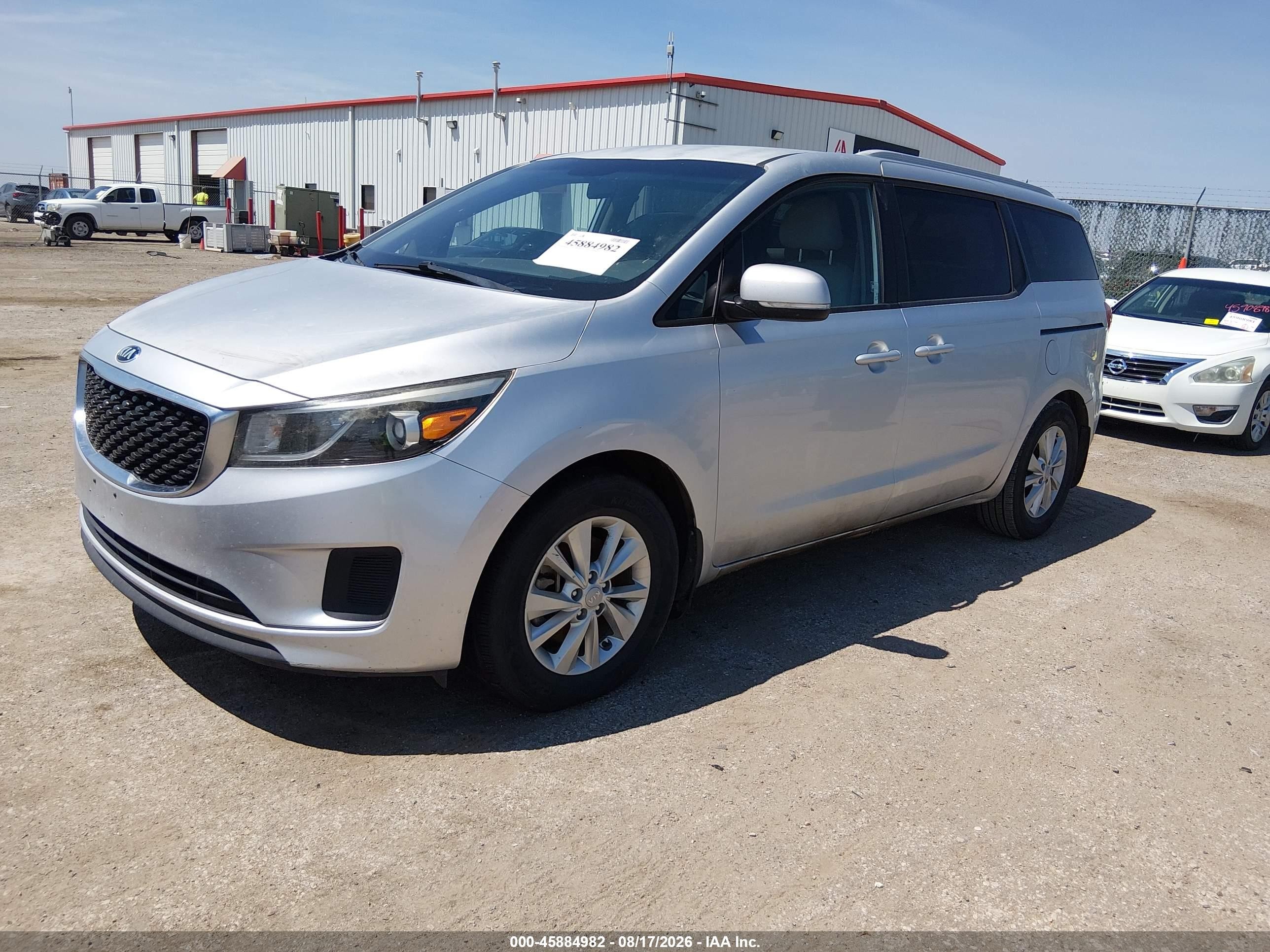 2016 Kia Sedona Lx Silver vin: KNDMB5C12G6142726