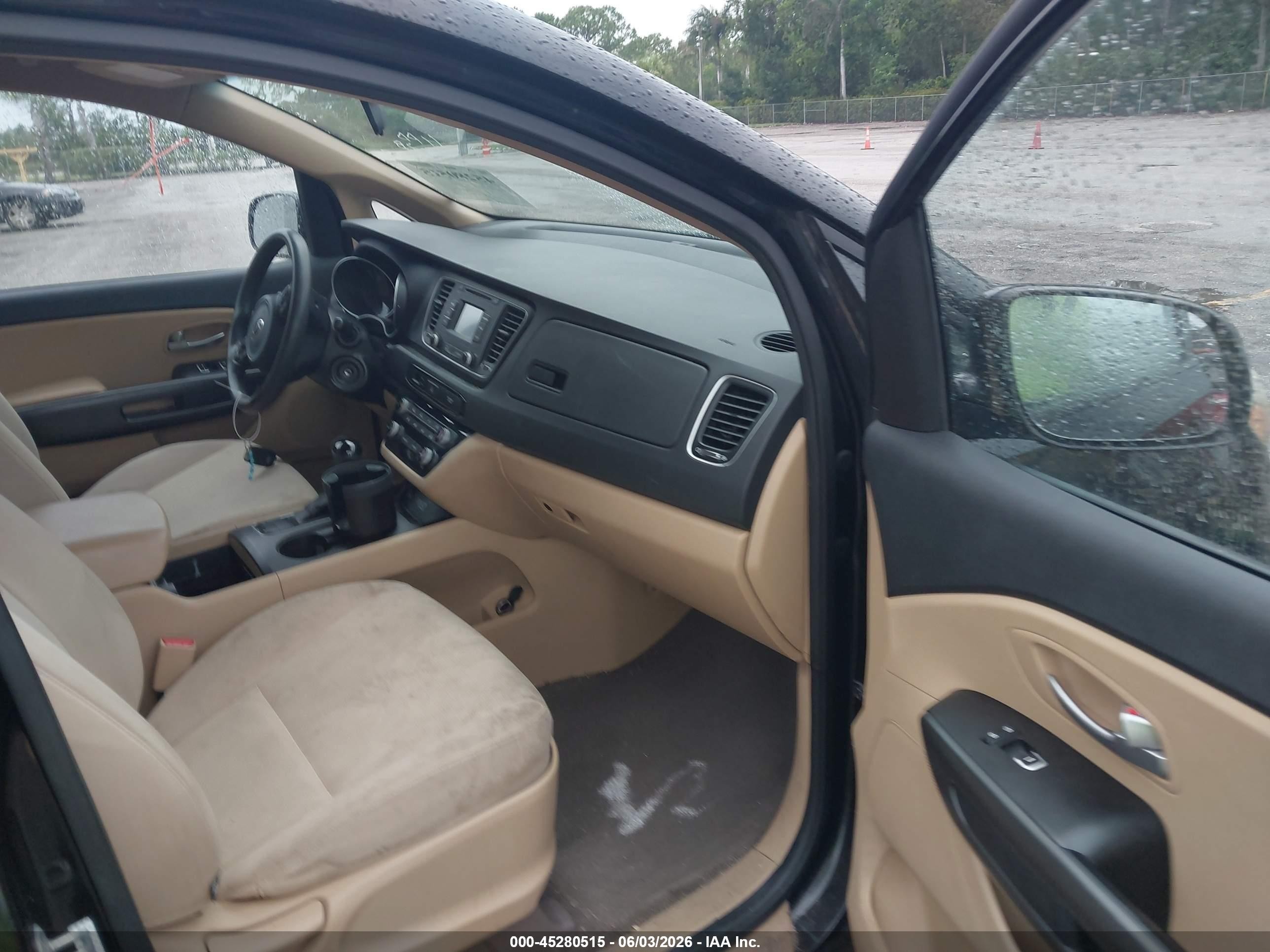 2015 Kia Sedona Lx Black vin: KNDMB5C13F6042617