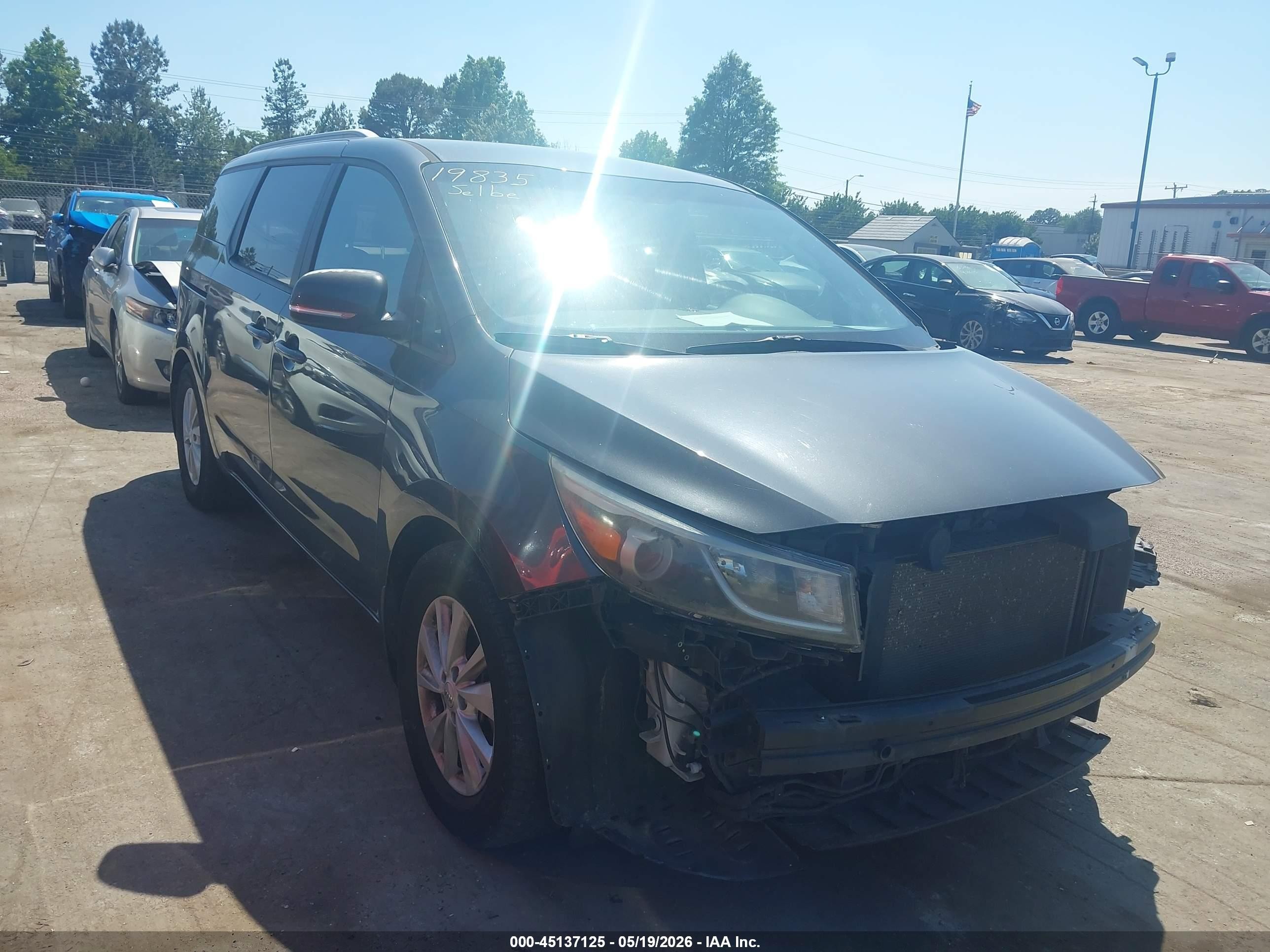2015 Kia Sedona Lx Gray vin: KNDMB5C13F6047817