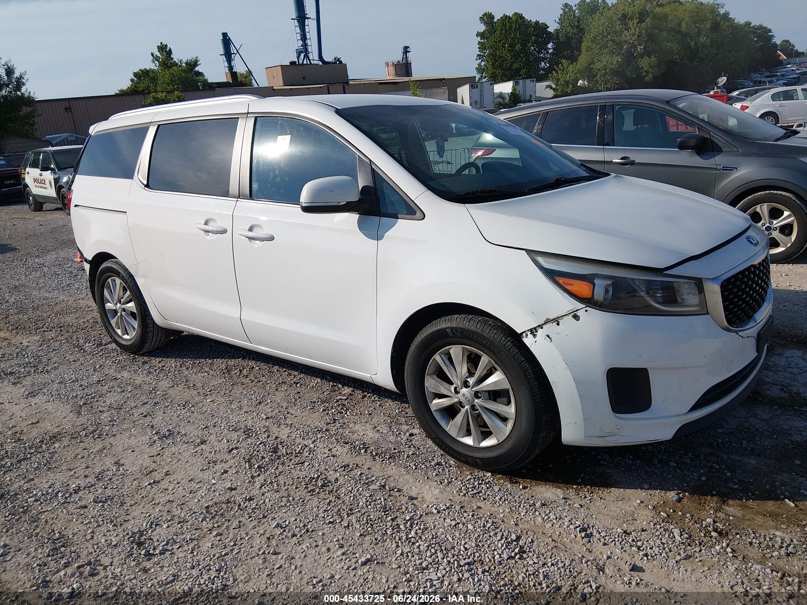 2015 Kia Sedona Lx White vin: KNDMB5C14F6076310