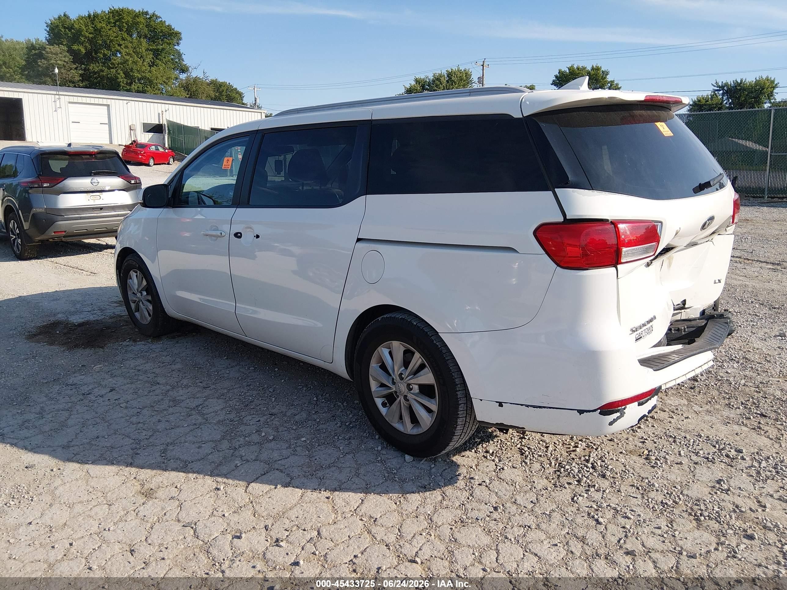 2015 Kia Sedona Lx White vin: KNDMB5C14F6076310