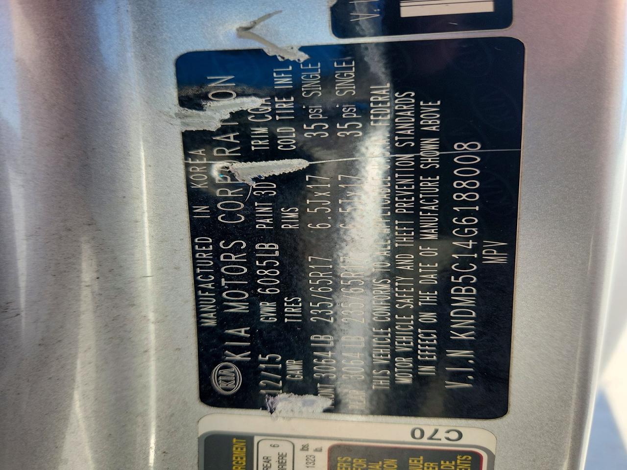 2016 Kia Sedona Lx Серебряный vin: KNDMB5C14G6188008
