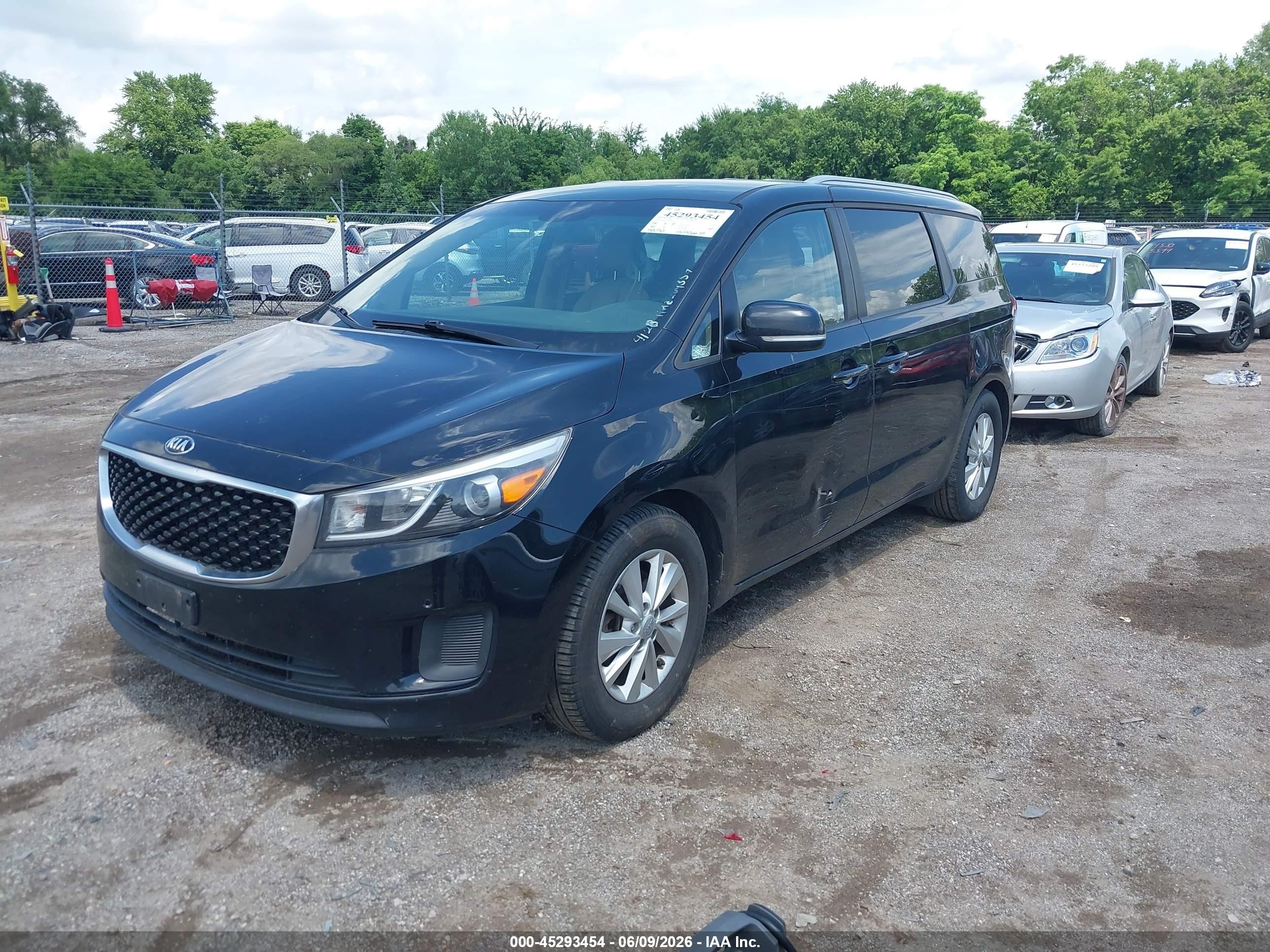 2016 Kia Sedona Lx Black vin: KNDMB5C14G6209357