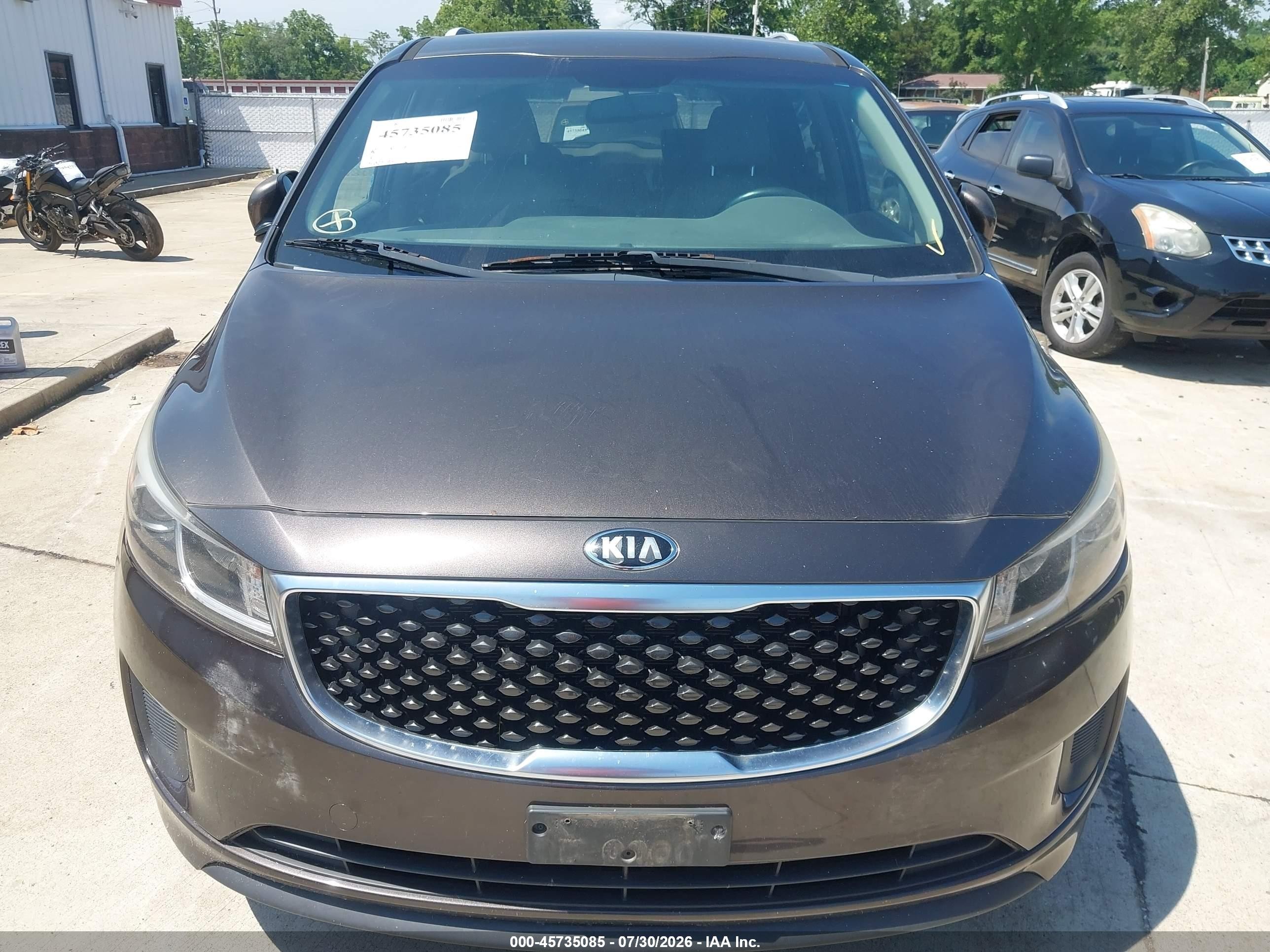 2015 Kia Sedona Lx Burgundy vin: KNDMB5C15F6032722