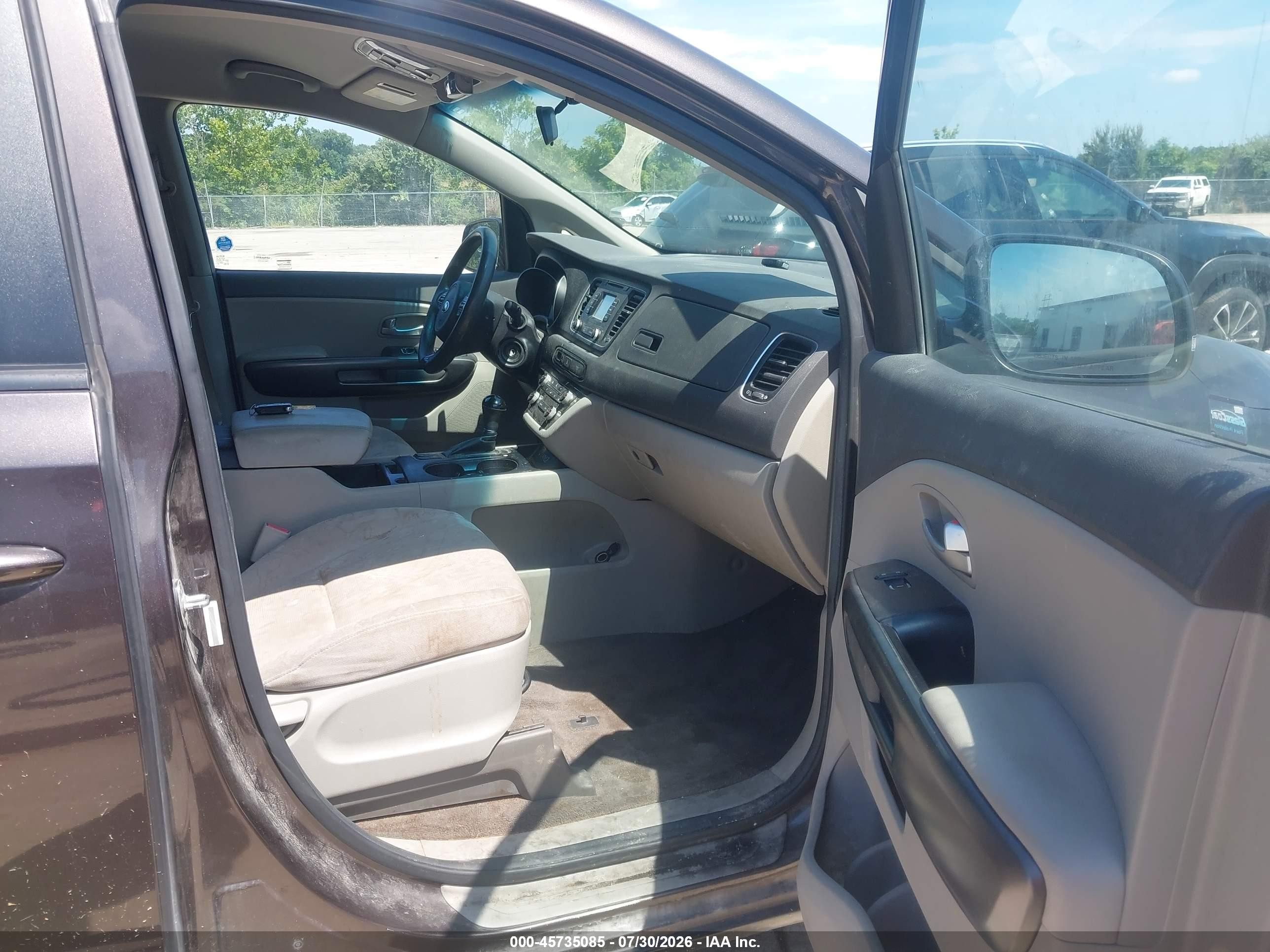 2015 Kia Sedona Lx Burgundy vin: KNDMB5C15F6032722