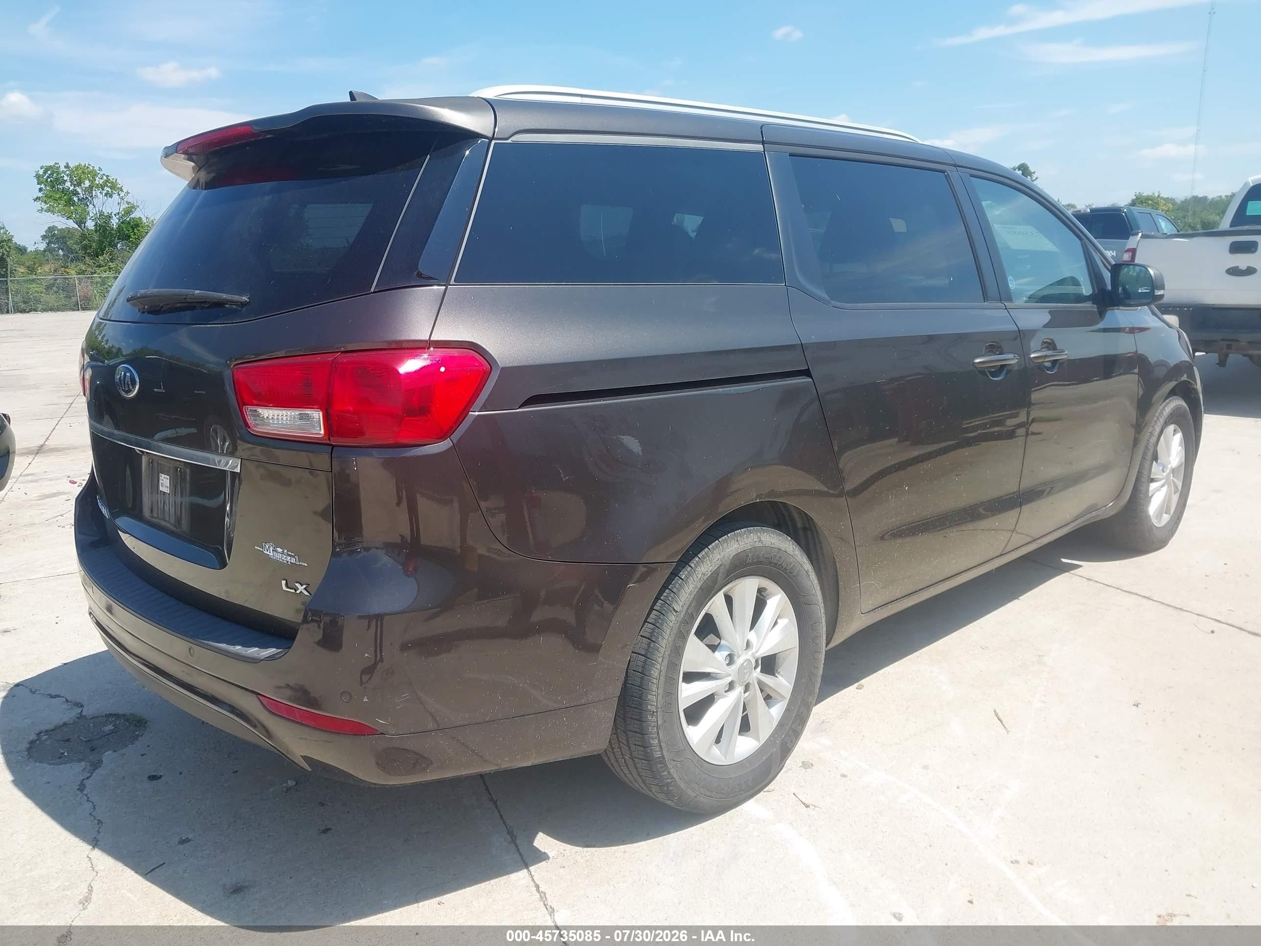 2015 Kia Sedona Lx Burgundy vin: KNDMB5C15F6032722