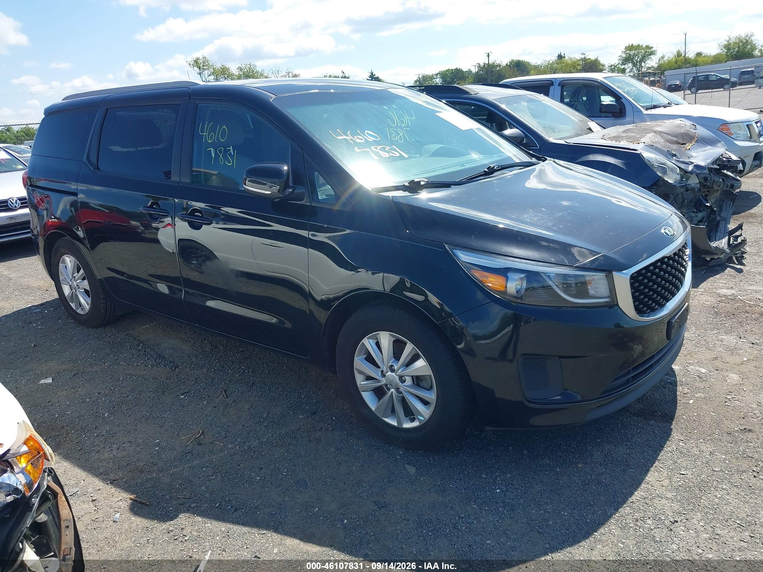 2015 Kia Sedona Lx Black vin: KNDMB5C15F6074677