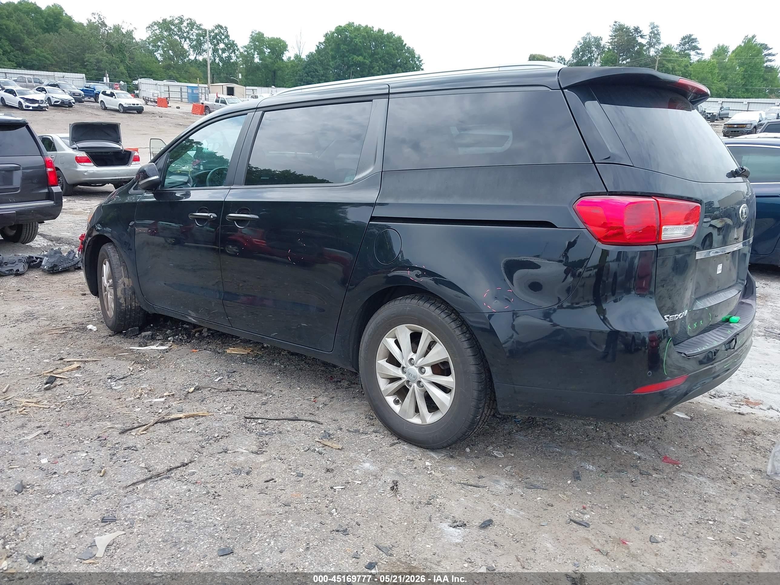 2015 Kia Sedona Lx Black vin: KNDMB5C16F6025391