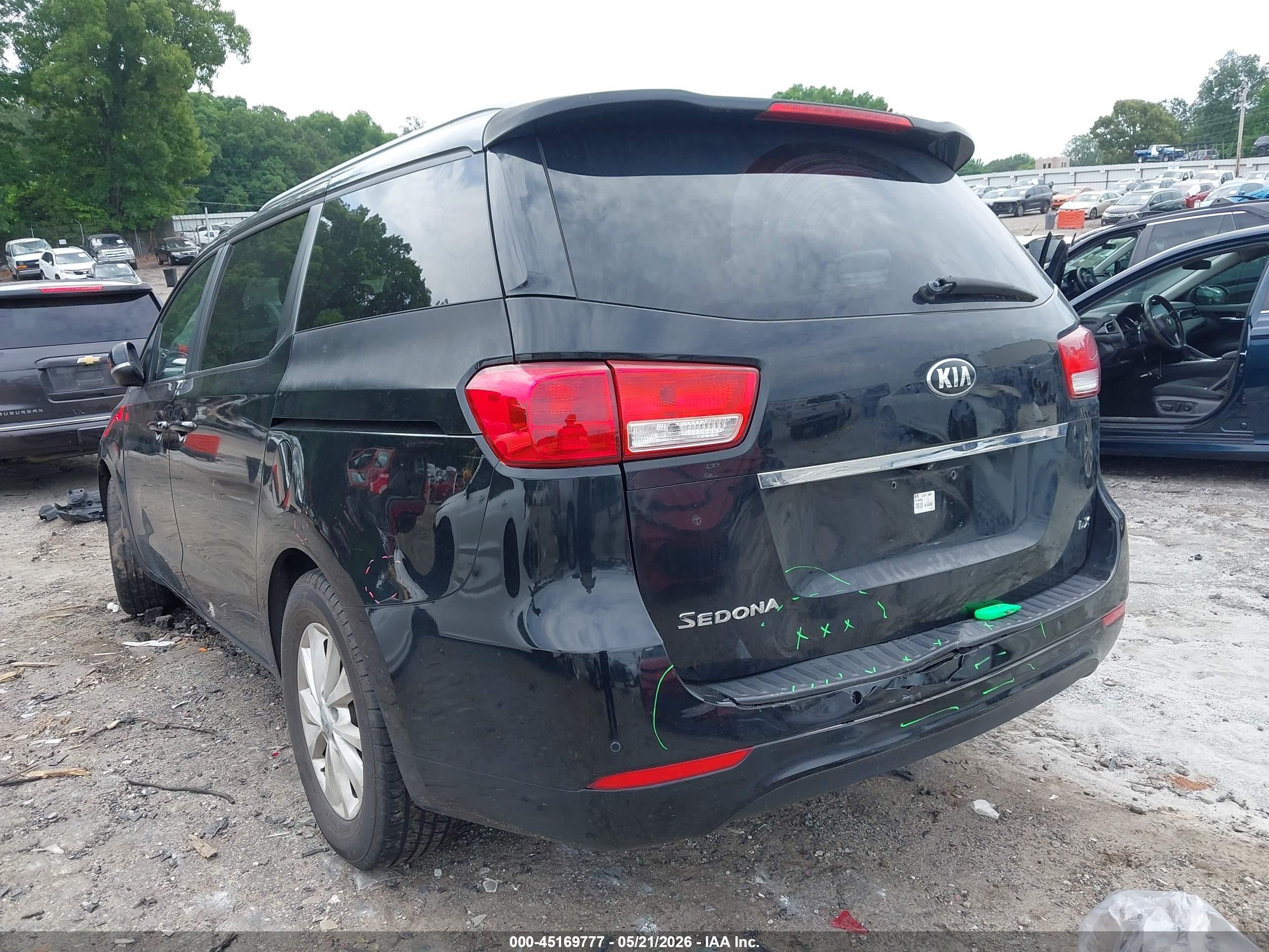 2015 Kia Sedona Lx Black vin: KNDMB5C16F6025391