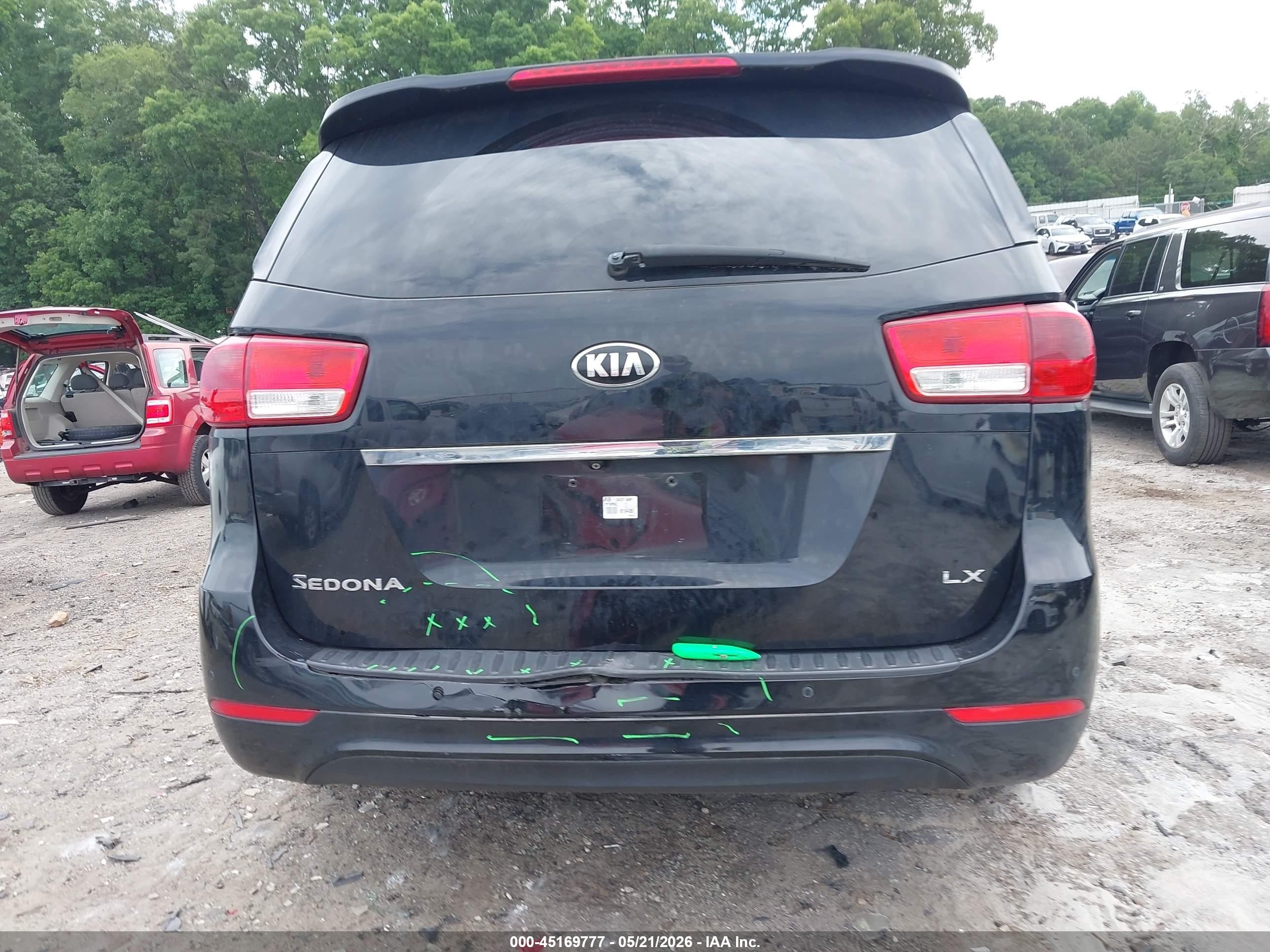 2015 Kia Sedona Lx Black vin: KNDMB5C16F6025391