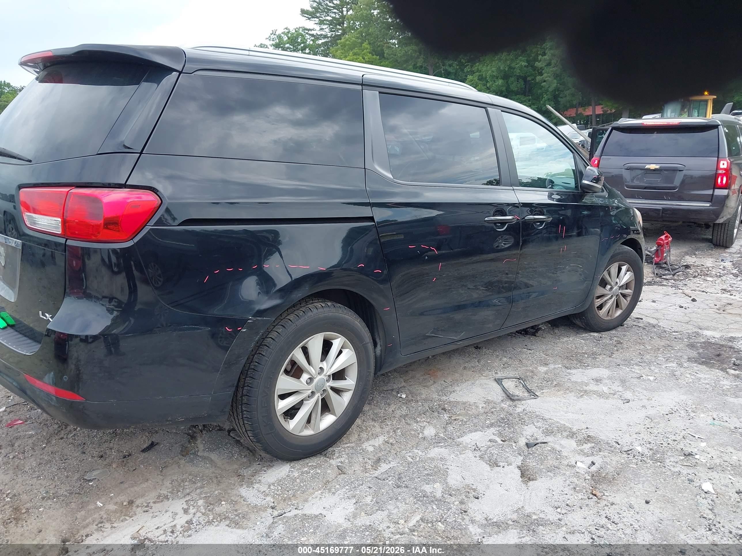 2015 Kia Sedona Lx Black vin: KNDMB5C16F6025391