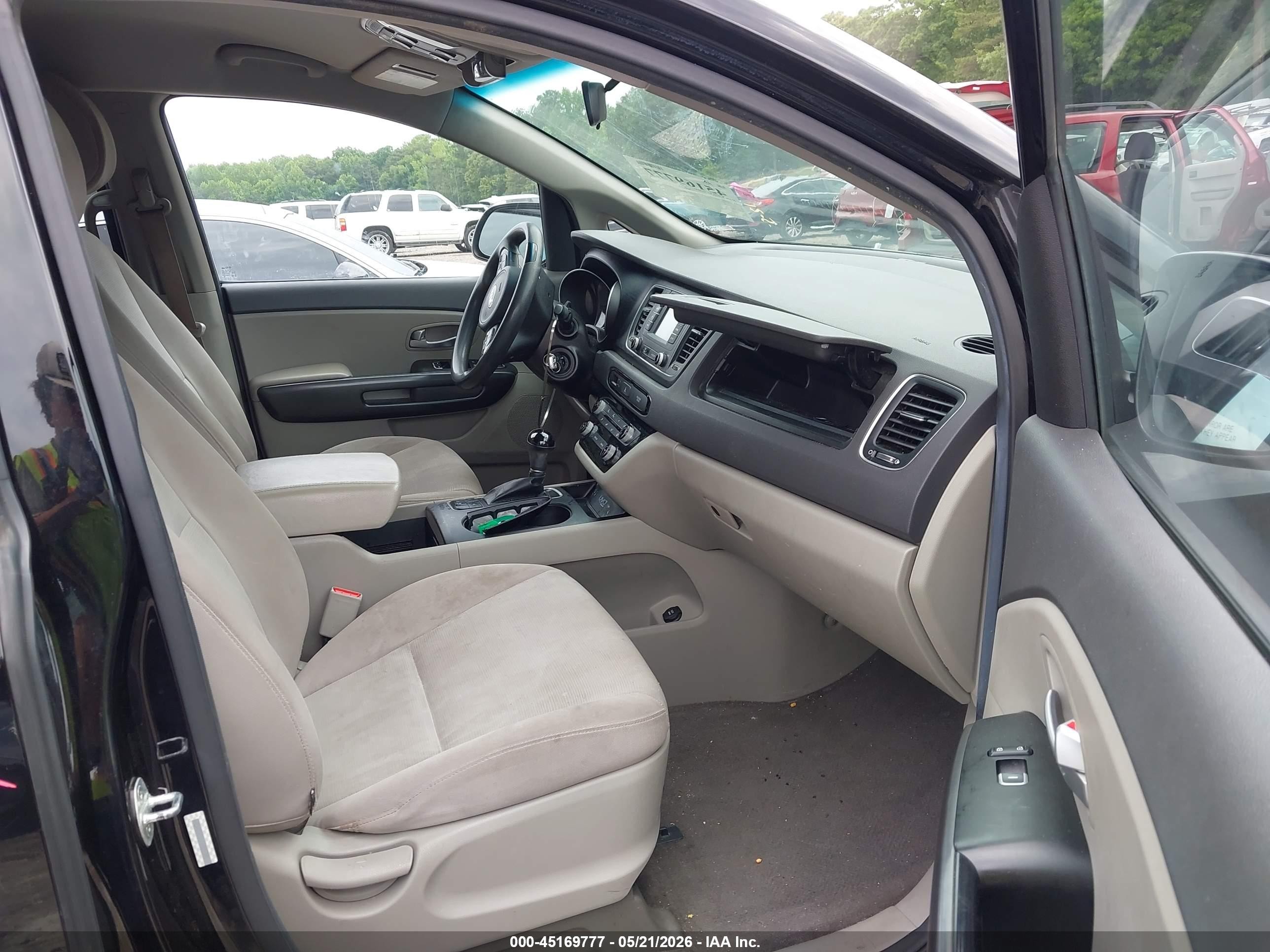 2015 Kia Sedona Lx Black vin: KNDMB5C16F6025391