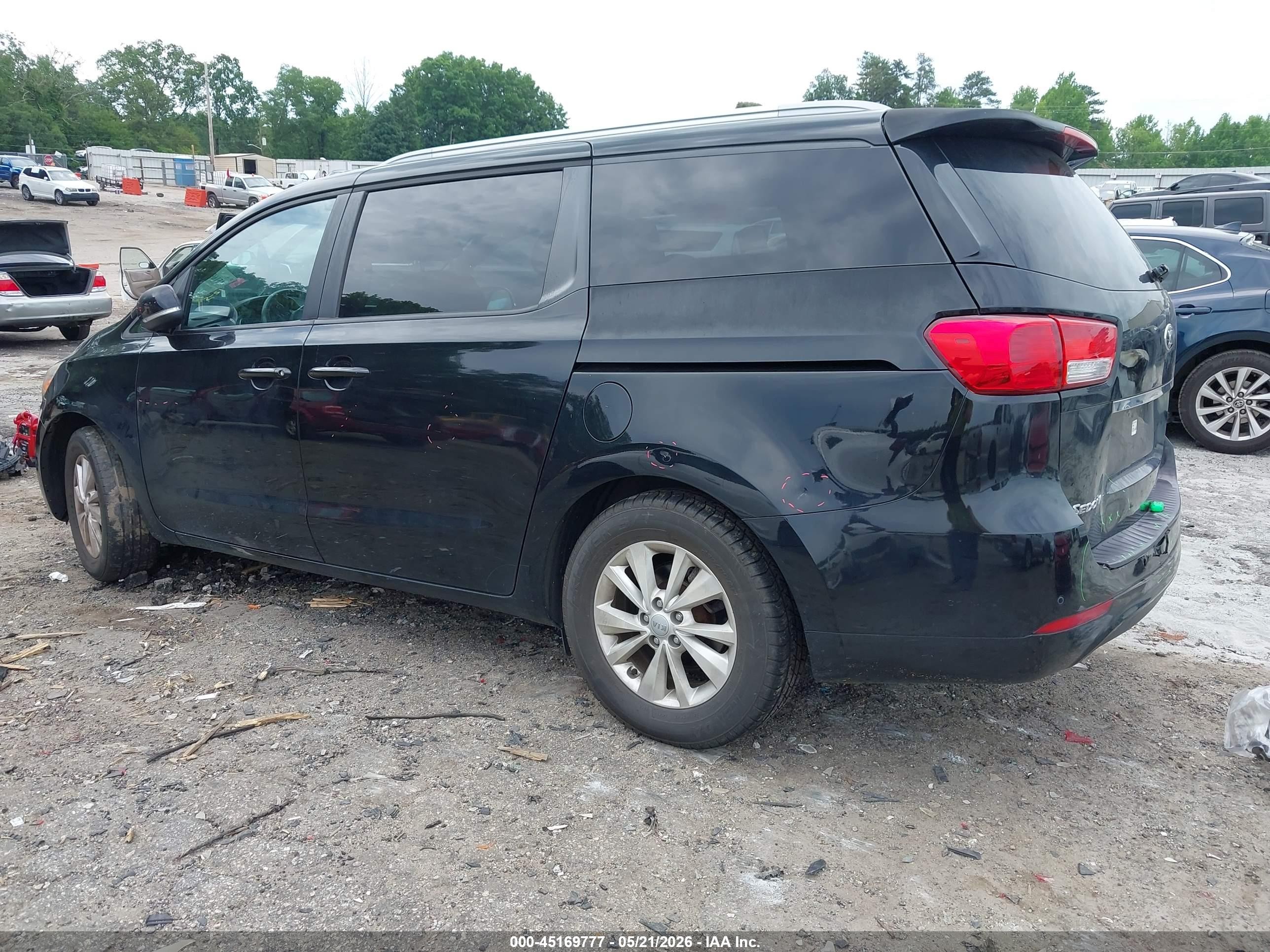 2015 Kia Sedona Lx Black vin: KNDMB5C16F6025391