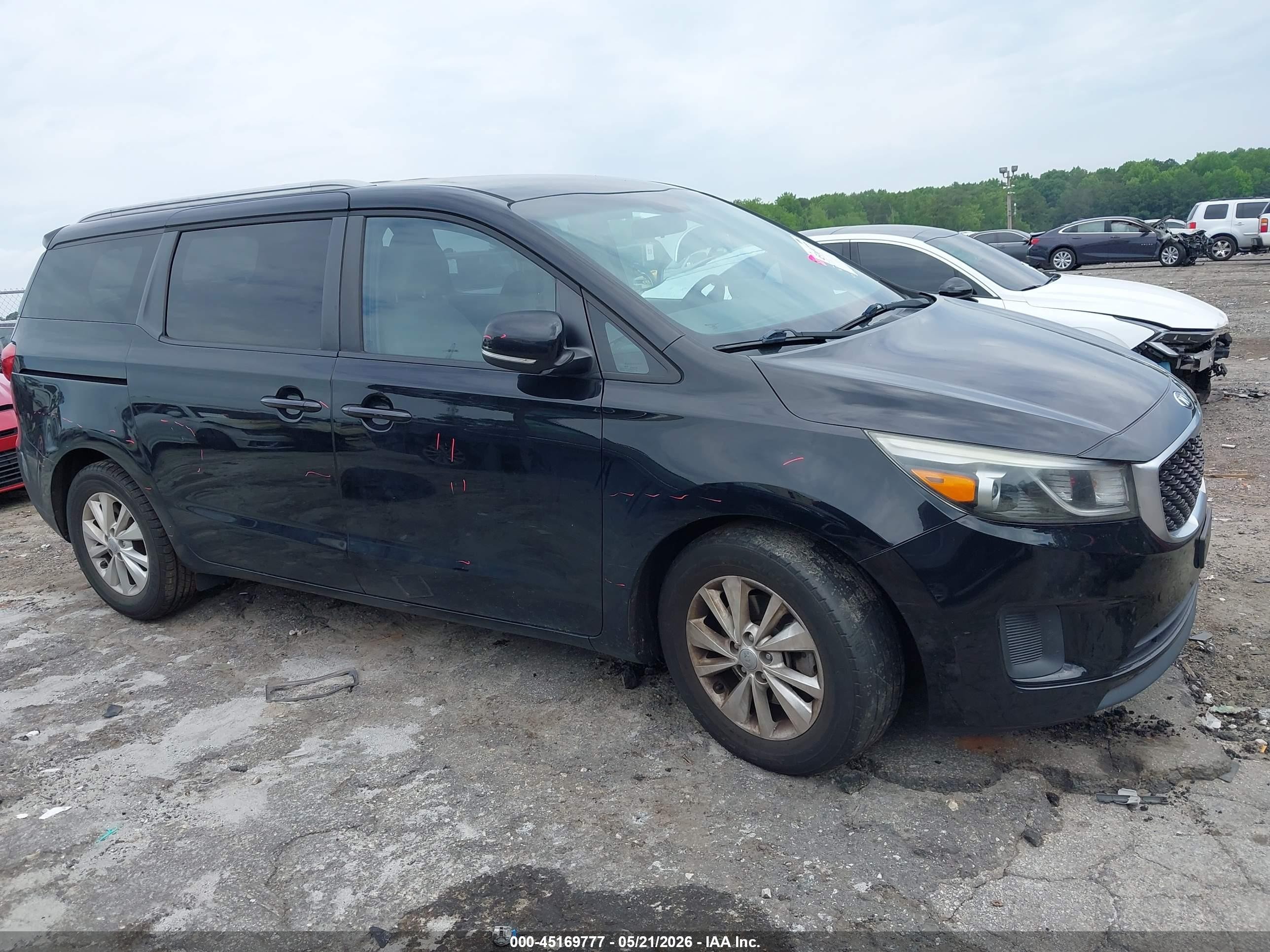2015 Kia Sedona Lx Black vin: KNDMB5C16F6025391