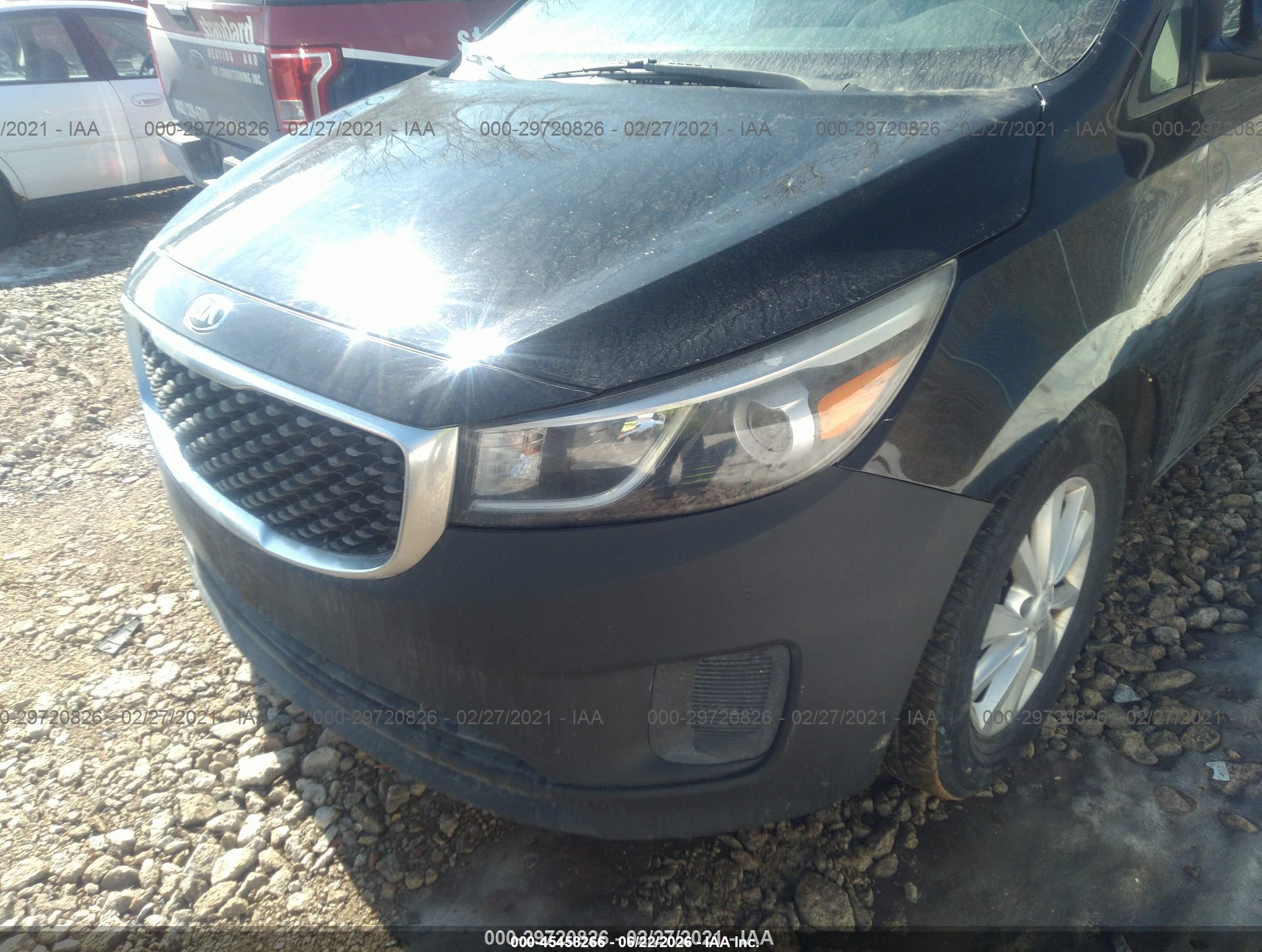 2015 Kia Sedona Lx Черный vin: KNDMB5C16F6027688