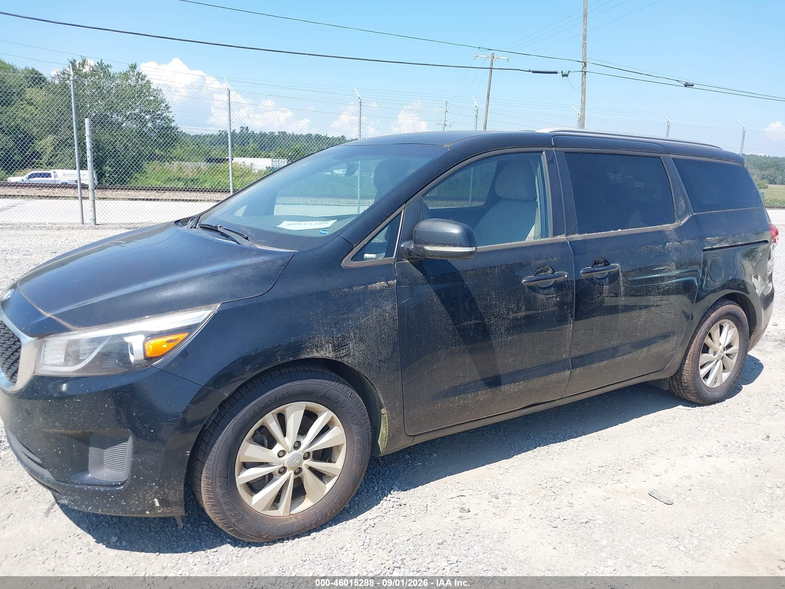 2016 Kia Sedona Lx Black vin: KNDMB5C16G6111091