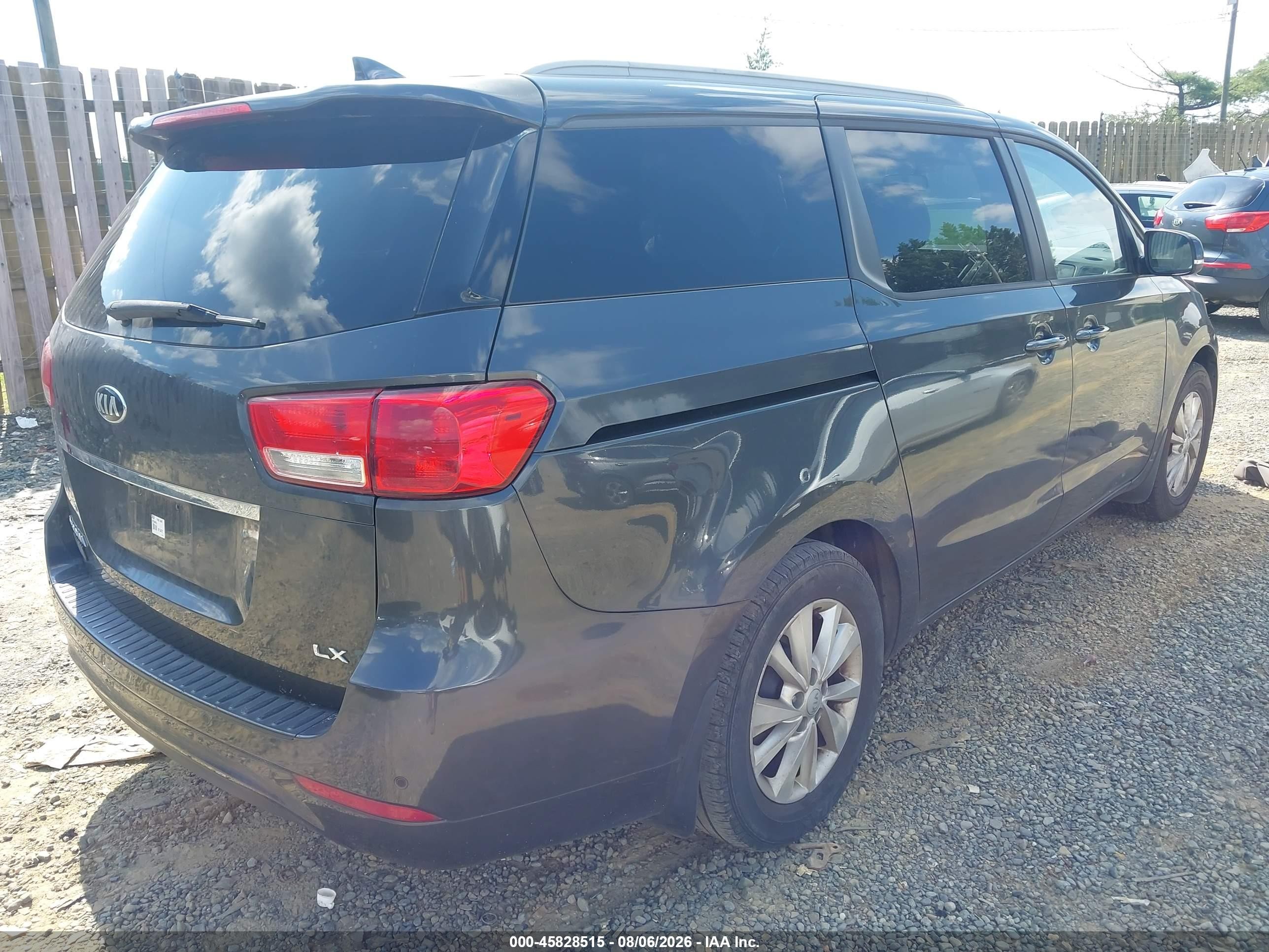 2015 Kia Sedona Lx Gray vin: KNDMB5C17F6019373