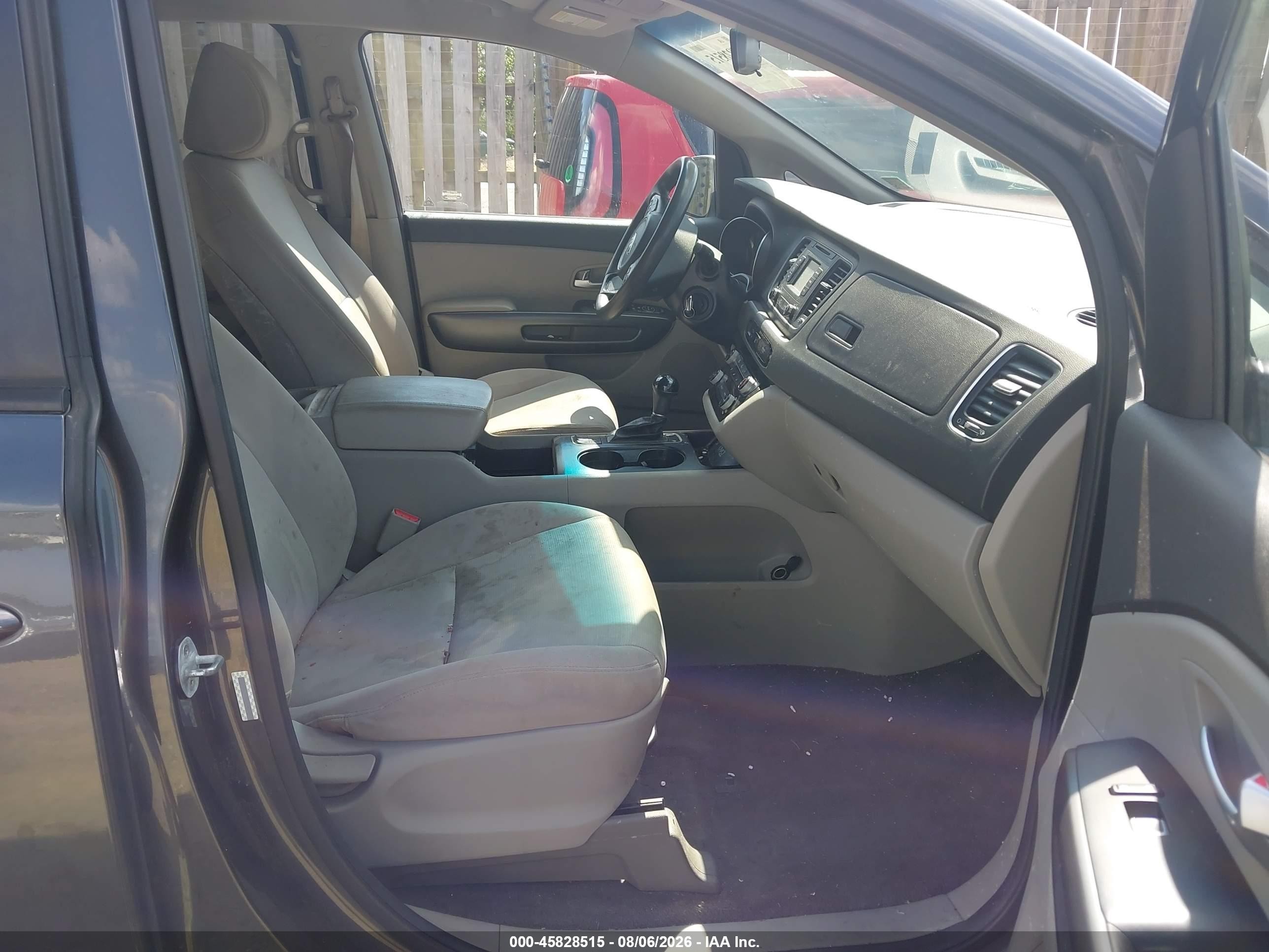 2015 Kia Sedona Lx Gray vin: KNDMB5C17F6019373