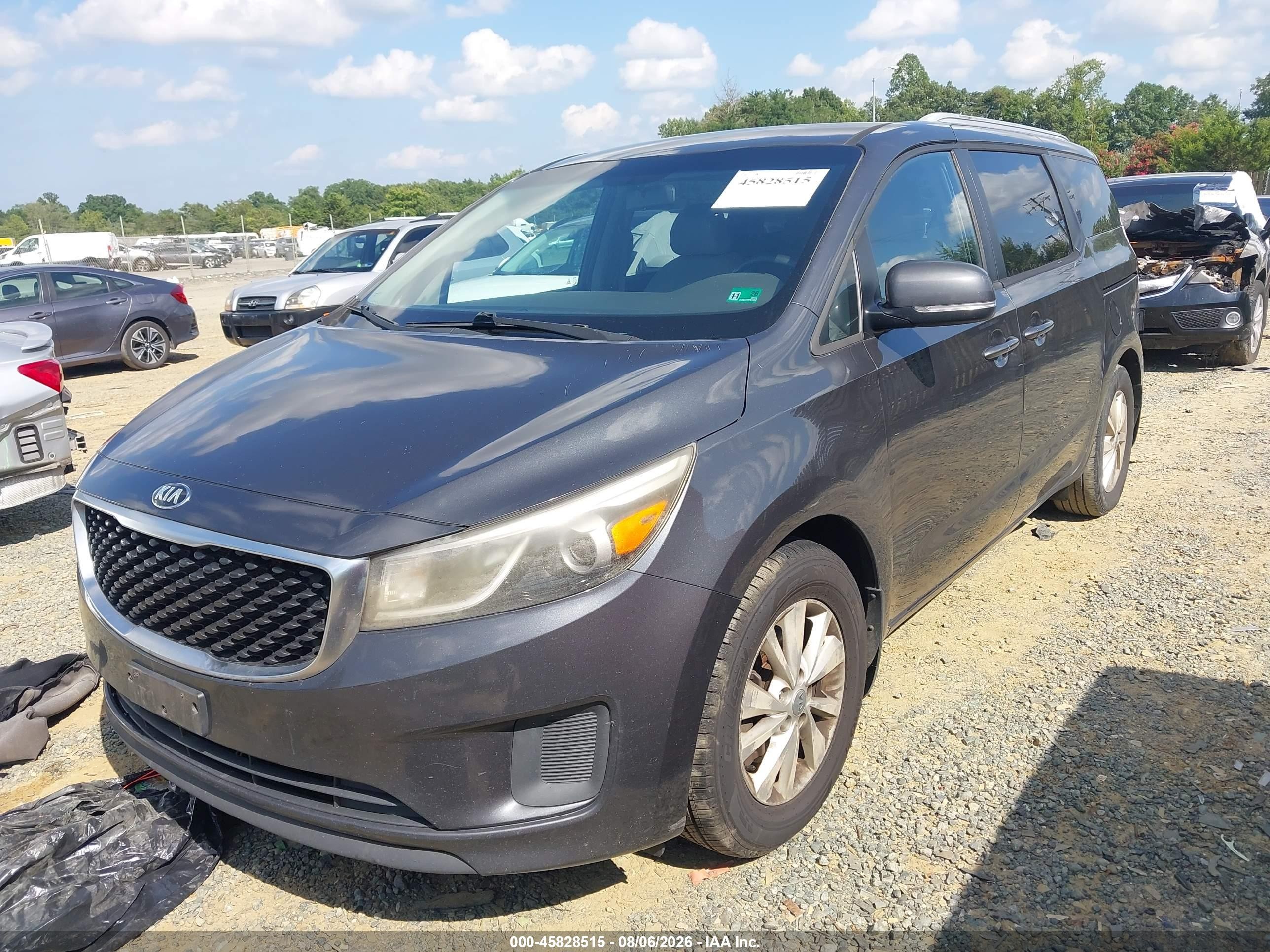 2015 Kia Sedona Lx Gray vin: KNDMB5C17F6019373