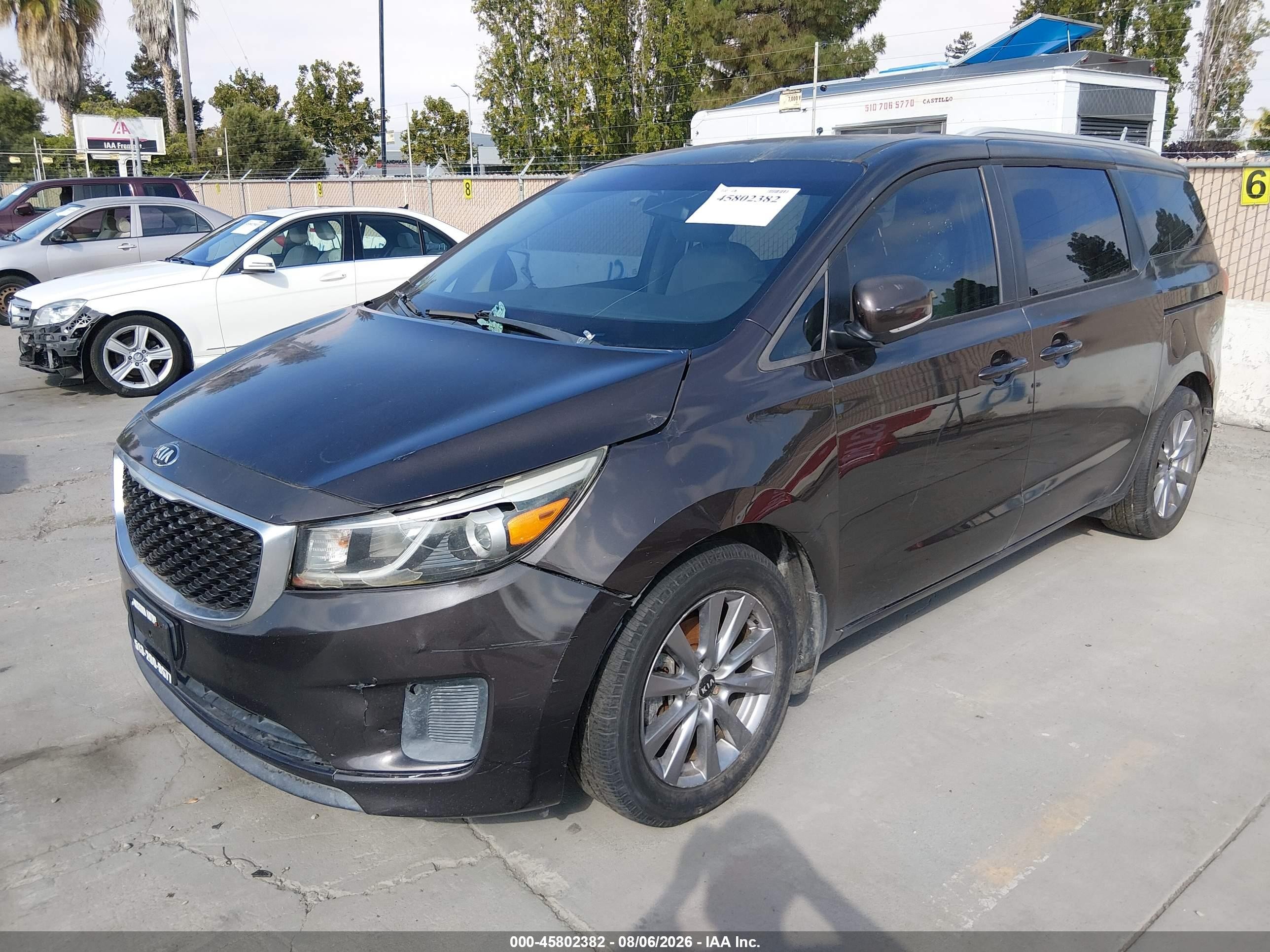 2015 Kia Sedona Lx Gray vin: KNDMB5C17F6037758