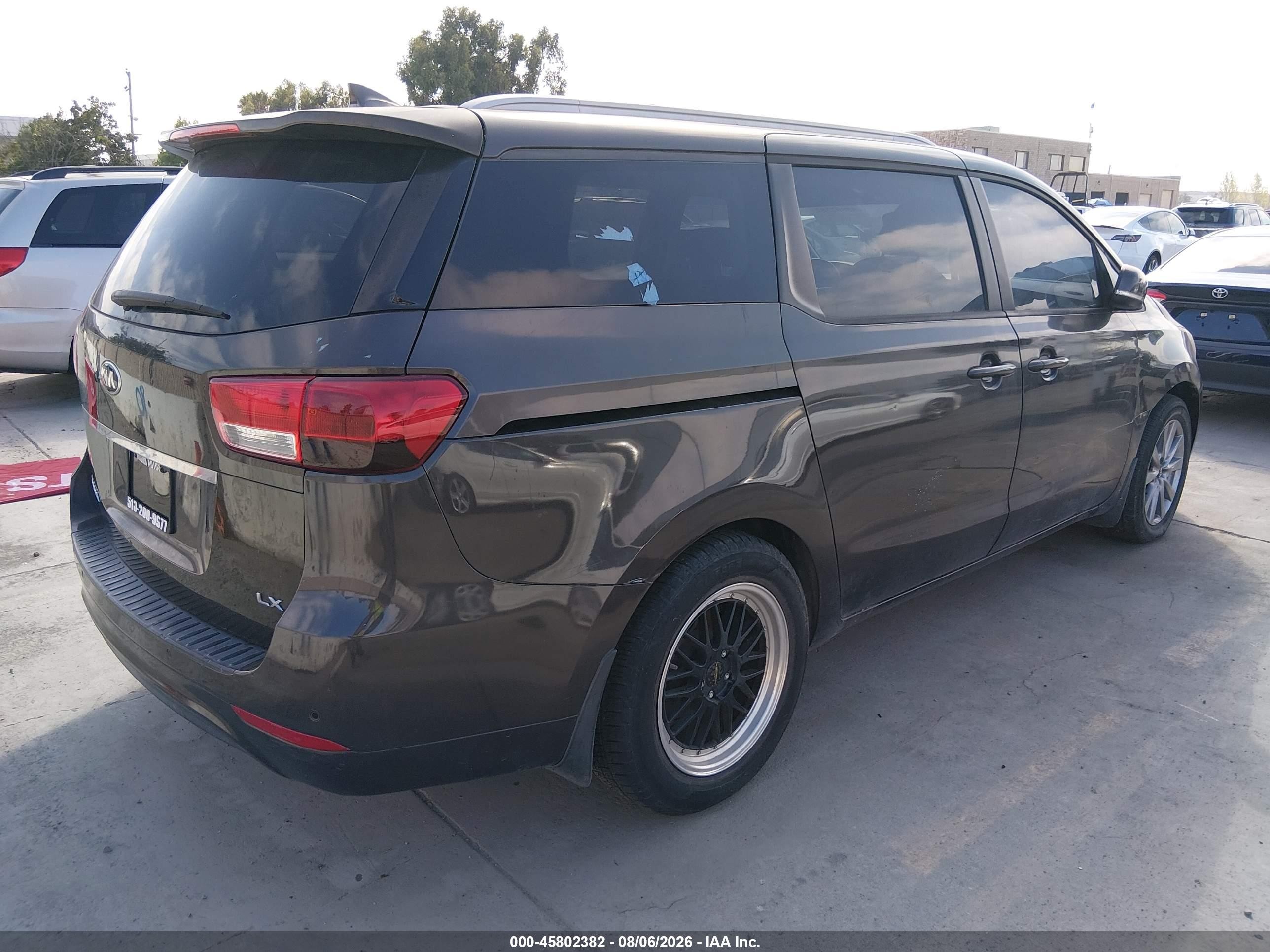 2015 Kia Sedona Lx Gray vin: KNDMB5C17F6037758