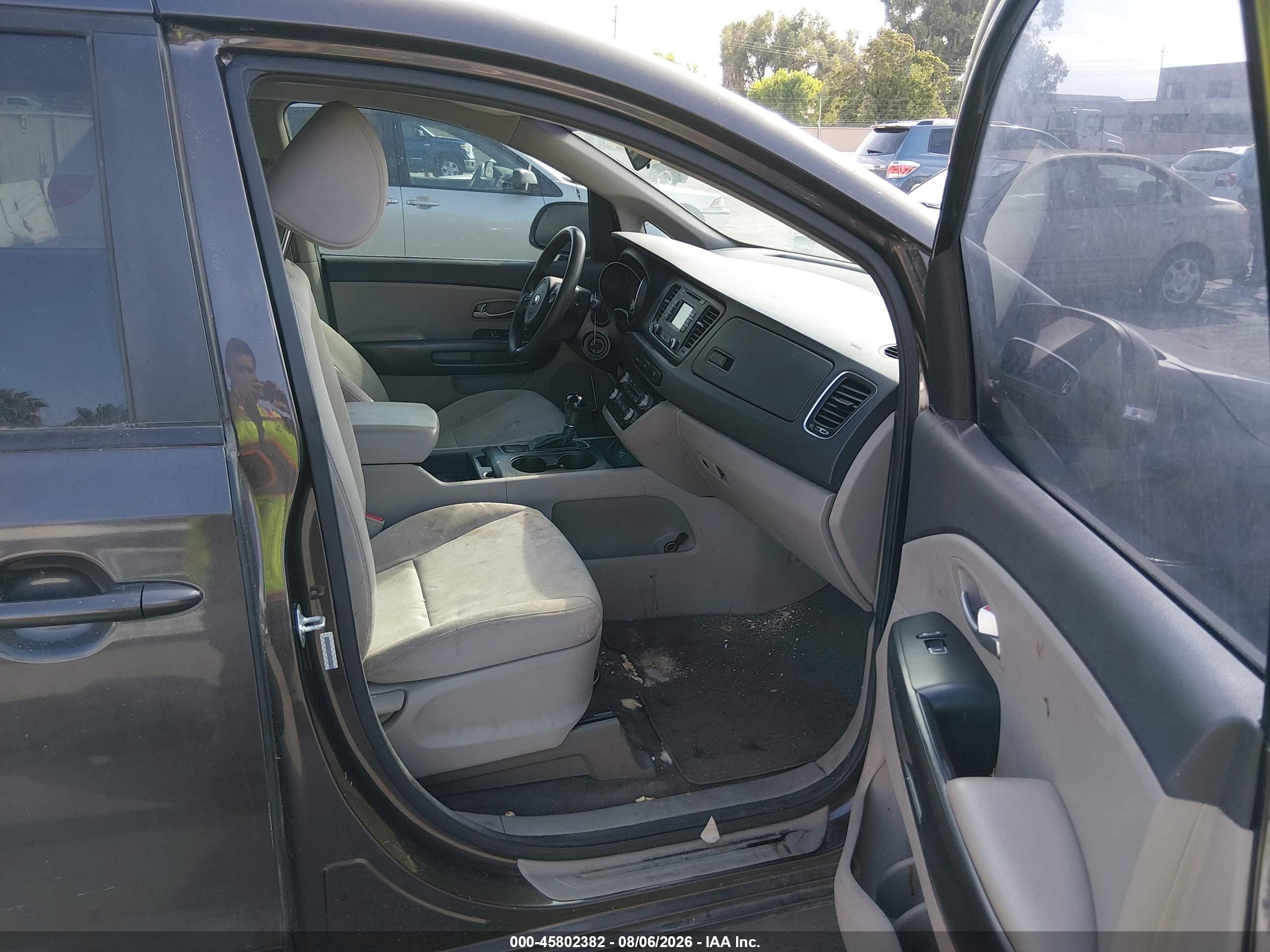 2015 Kia Sedona Lx Gray vin: KNDMB5C17F6037758