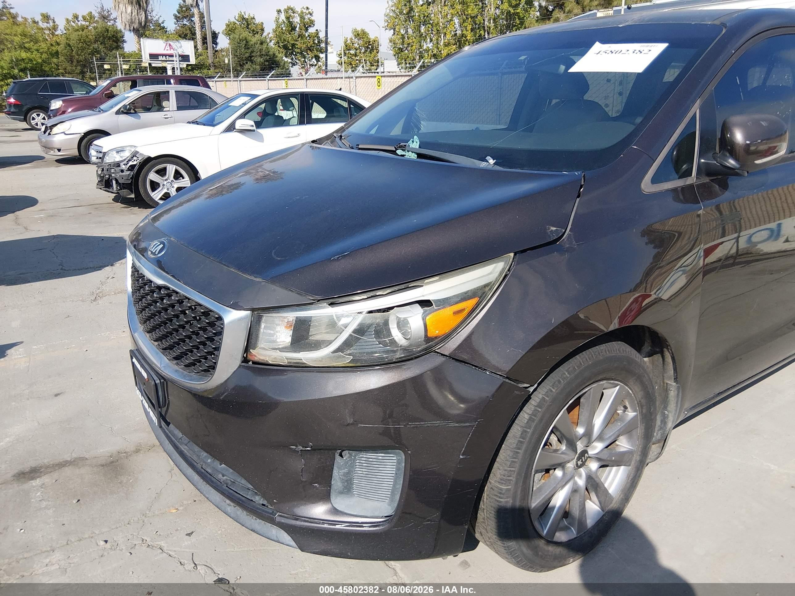 2015 Kia Sedona Lx Gray vin: KNDMB5C17F6037758