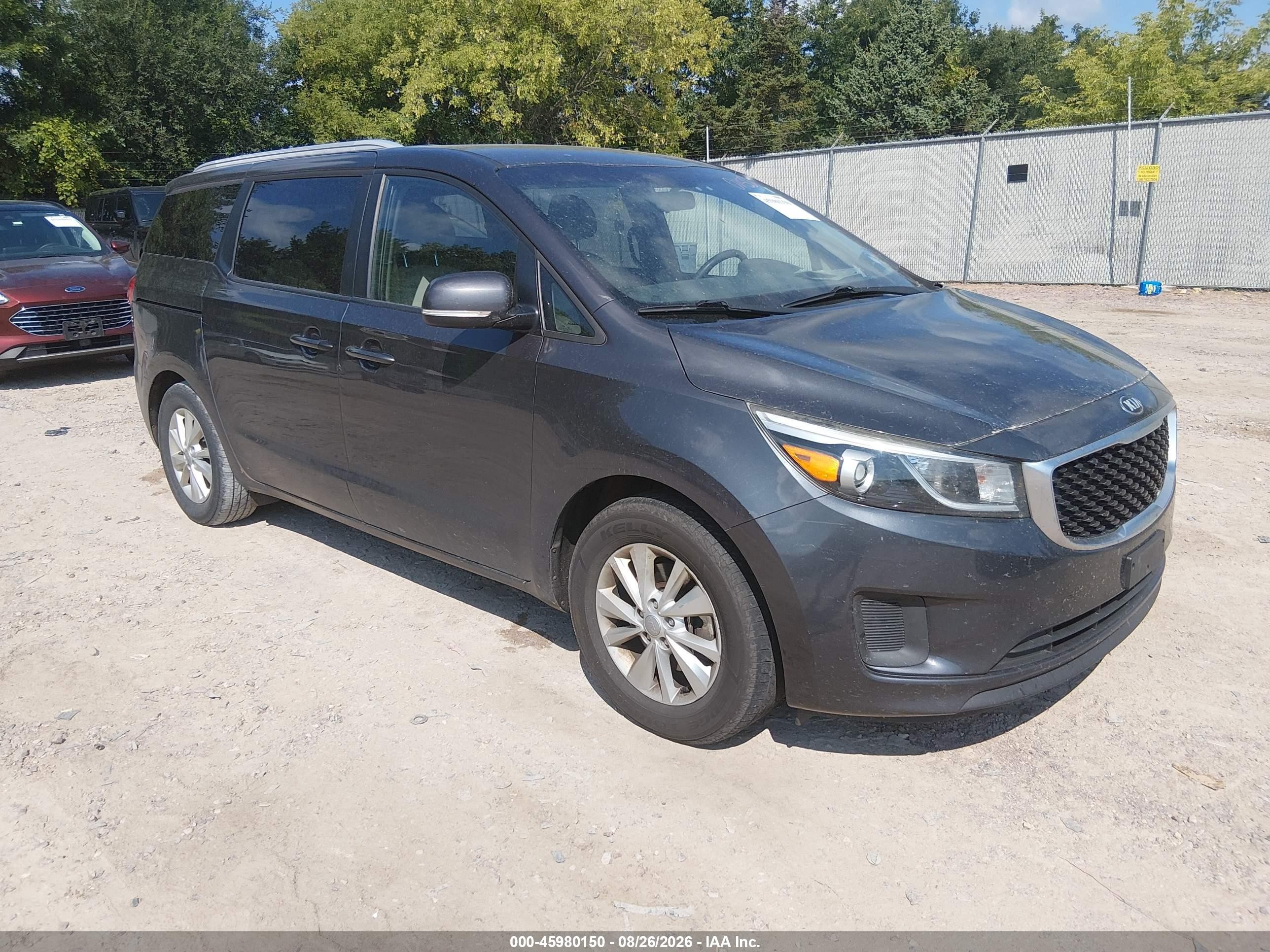 2015 Kia Sedona Lx Gray vin: KNDMB5C17F6041180