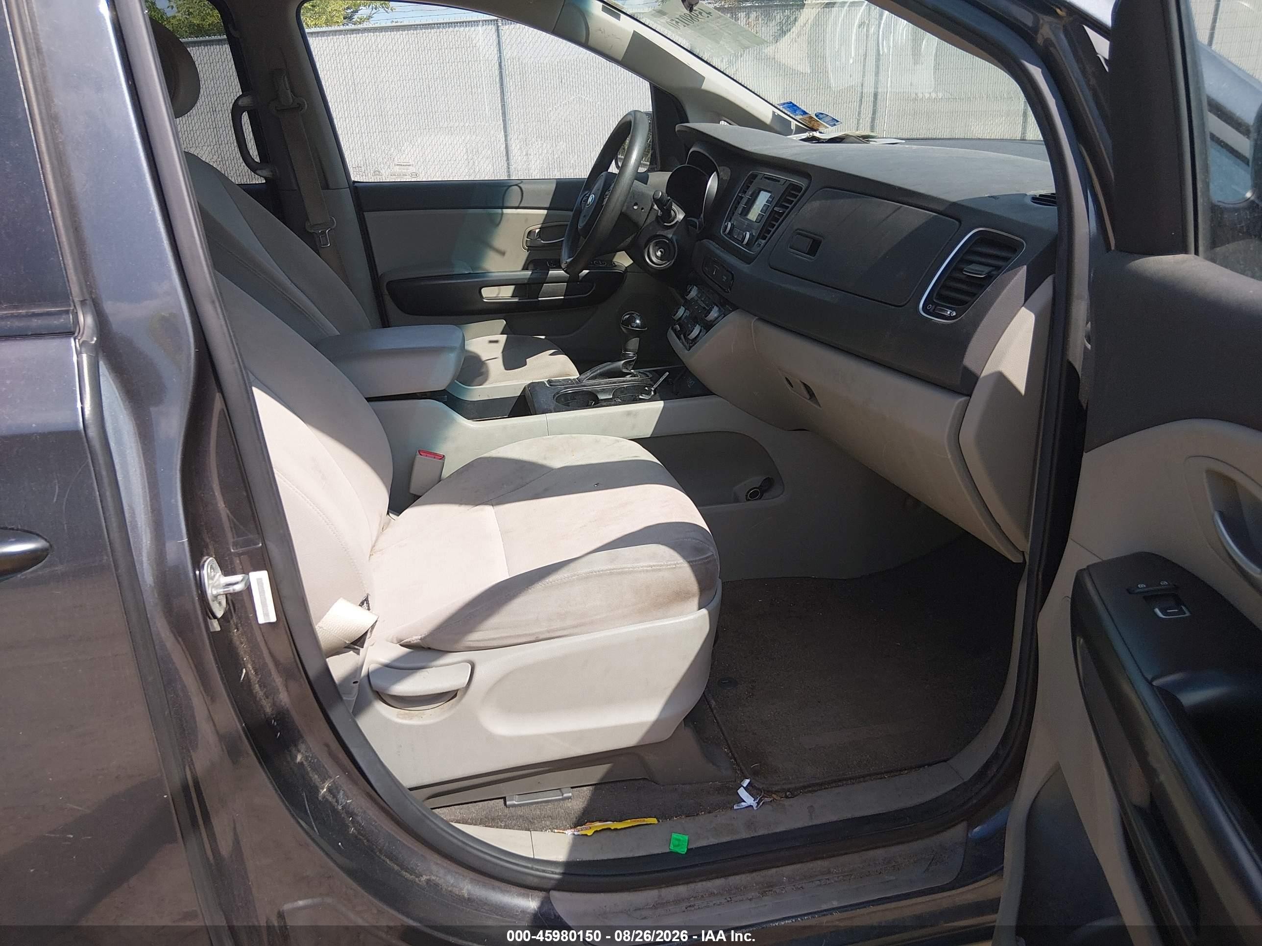 2015 Kia Sedona Lx Gray vin: KNDMB5C17F6041180
