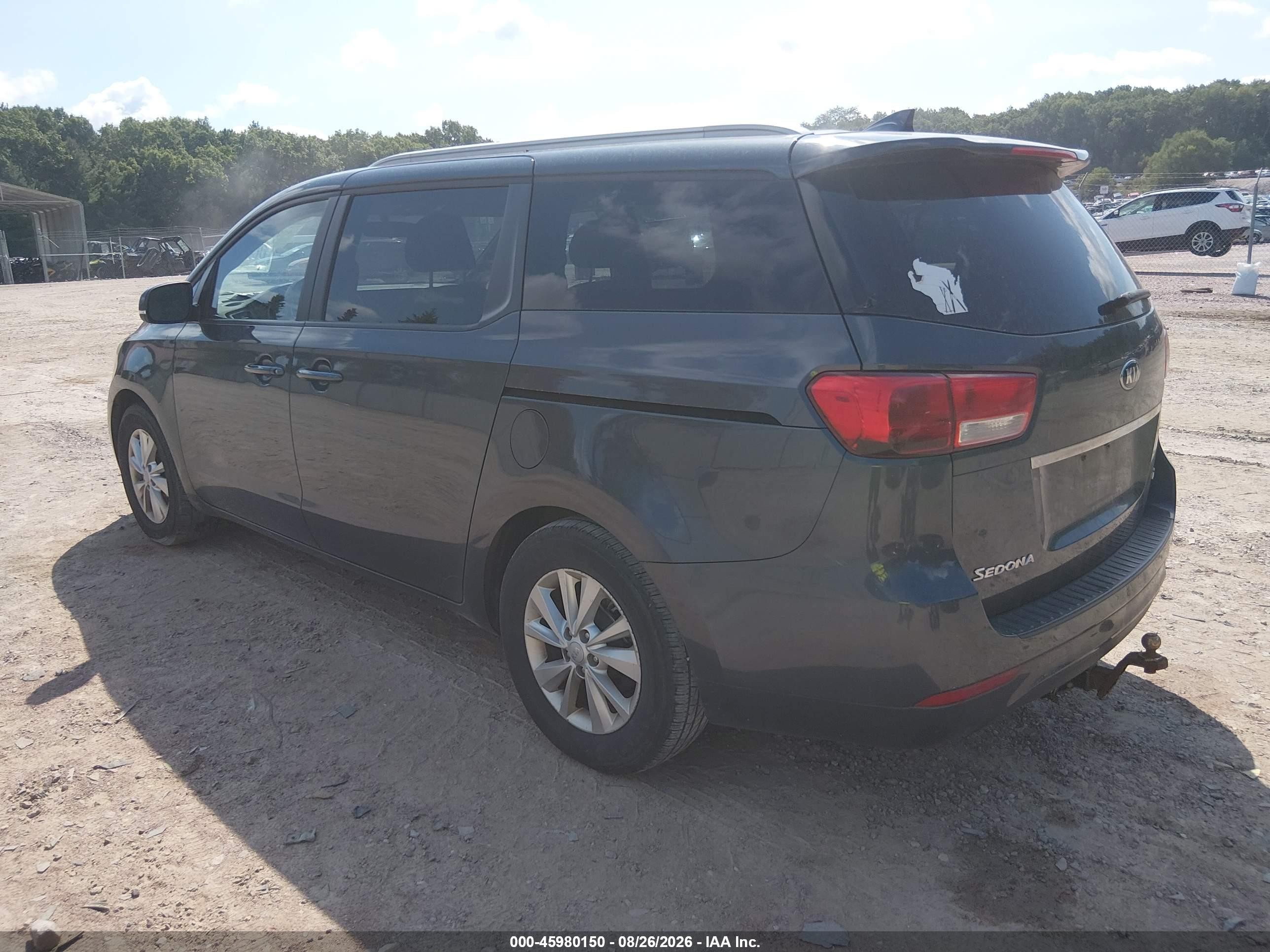 2015 Kia Sedona Lx Gray vin: KNDMB5C17F6041180