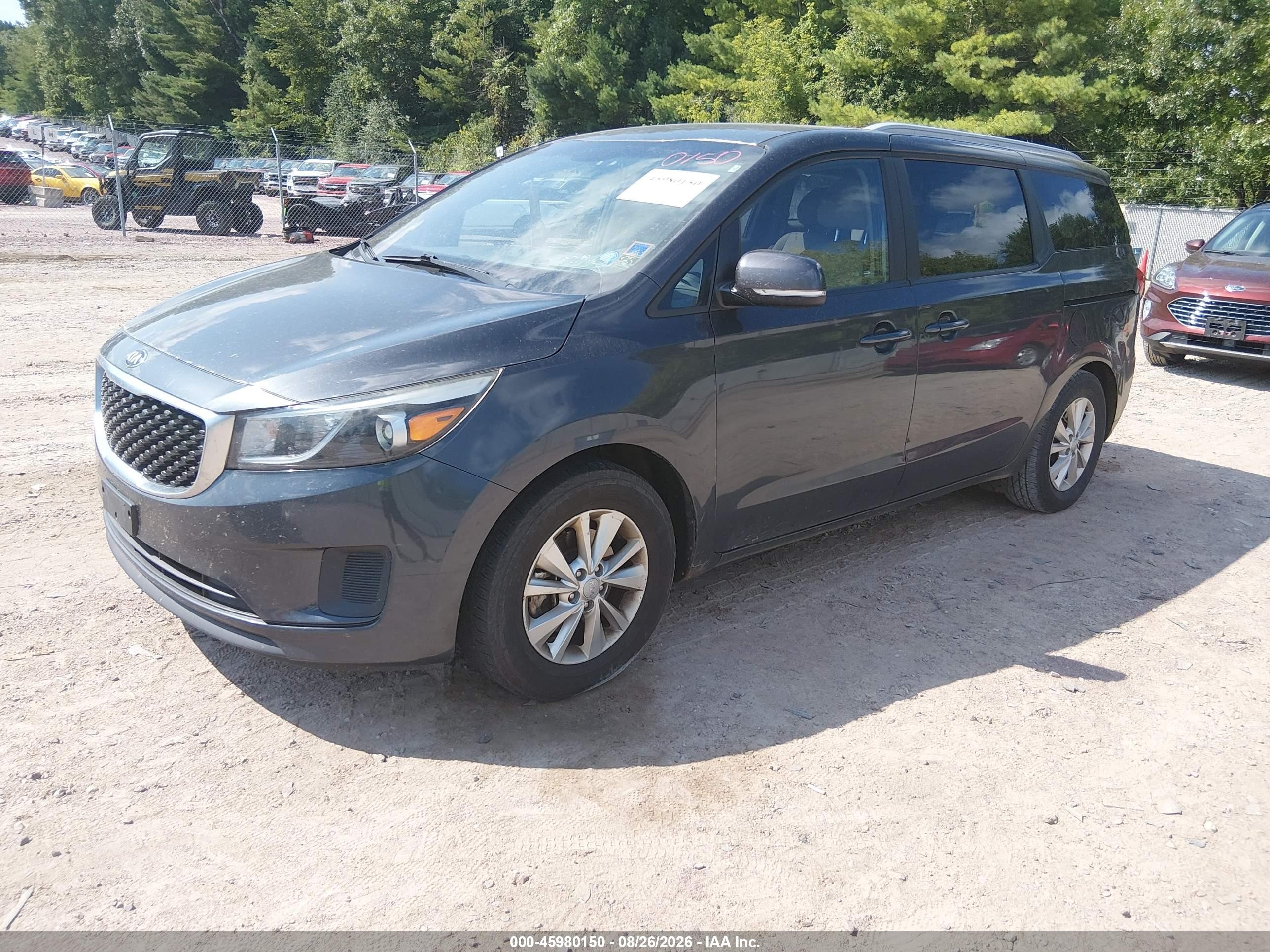 2015 Kia Sedona Lx Gray vin: KNDMB5C17F6041180