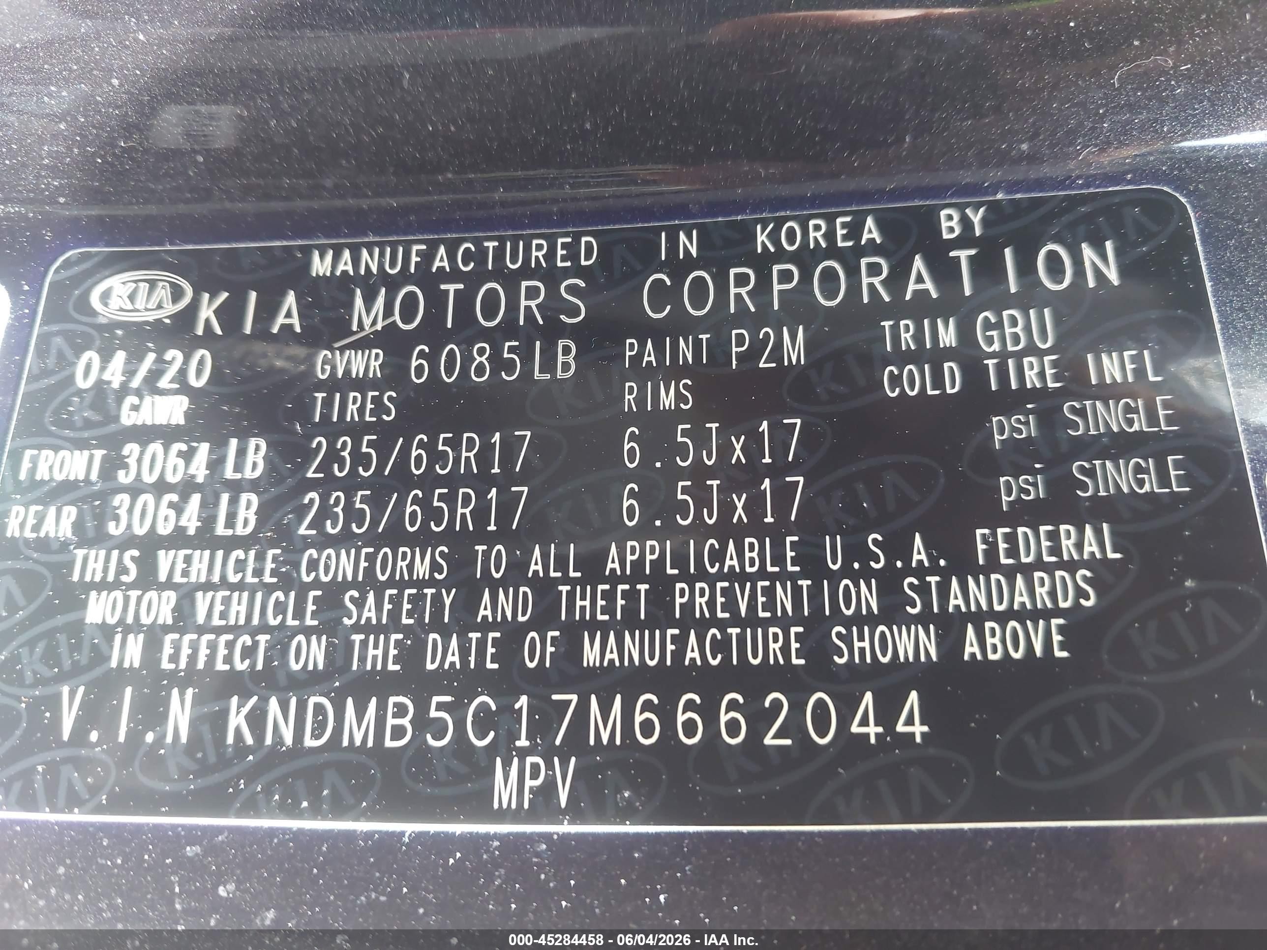 2021 Kia Sedona Lx Gray vin: KNDMB5C17M6662044